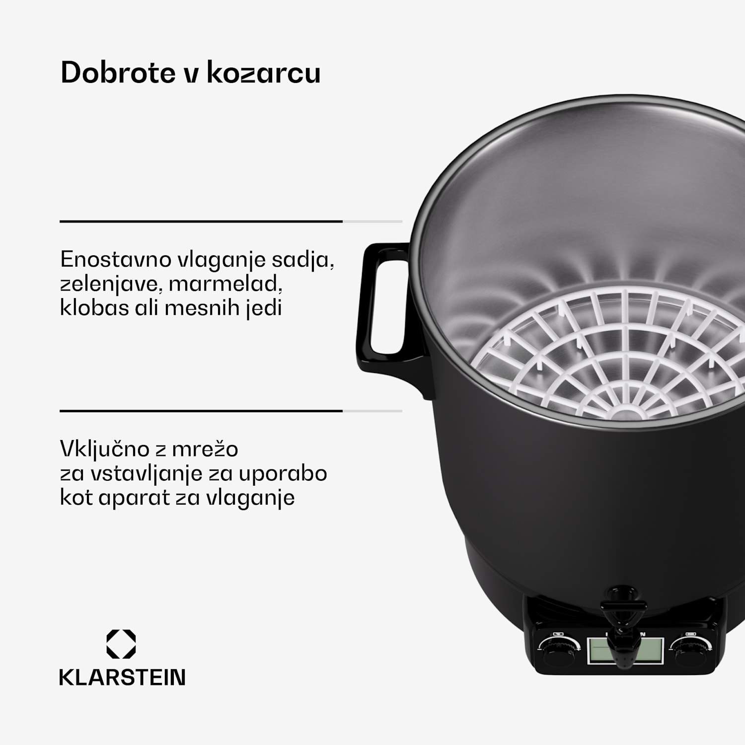 Biggie Digital, električni lonec za vlaganje, 27 litrov, 2000 W, nerjaveče jeklo 27 L | Digitalni | Črna