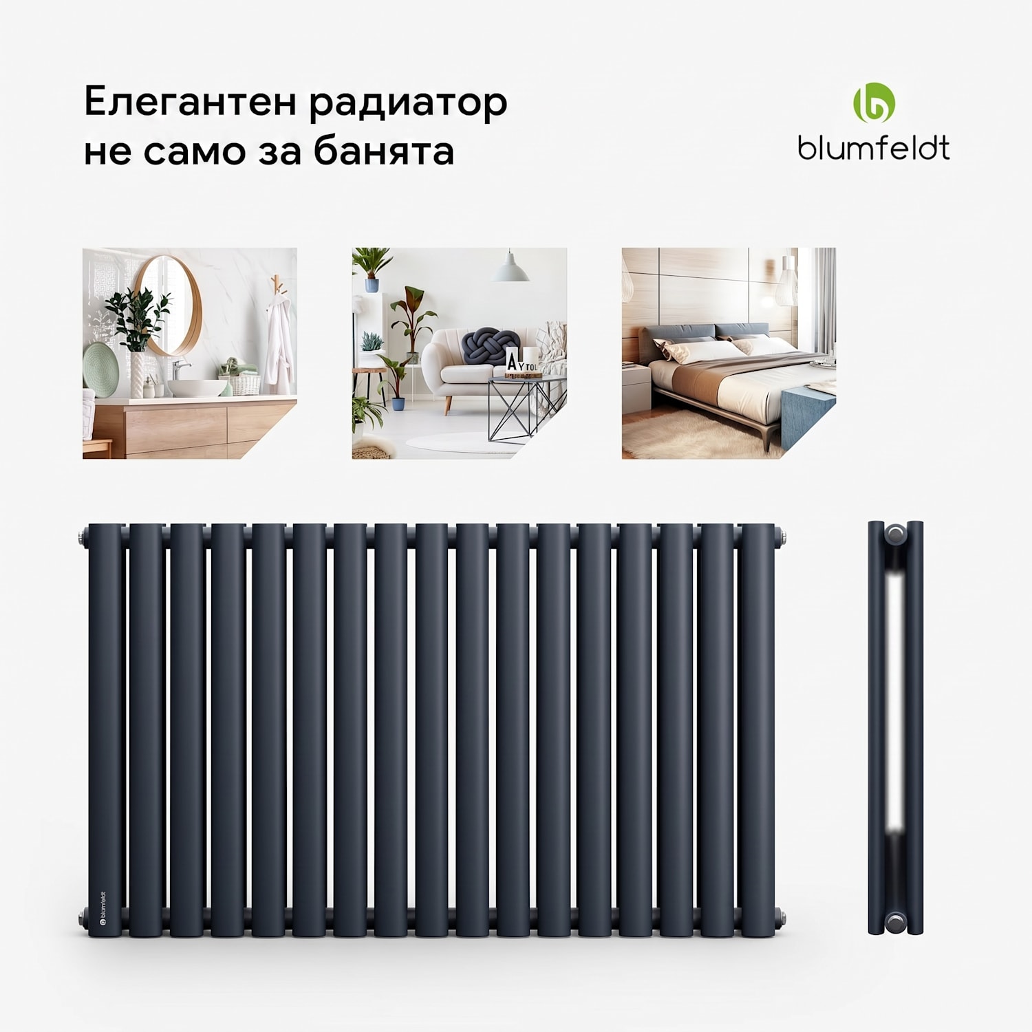 Tallheo, 100 x 60, радиатор, тръбен радиатор, 1445 W, топла вода, 1/2 60 x 100 cm | двойна линия | Антрацит