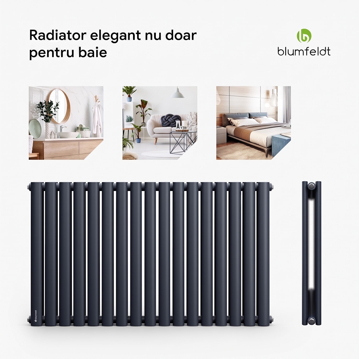 Tallheo, 100 x 60, radiator, radiator tubular, 1445 W, apă caldă, 1/2 60 x 100 cm | linie dublă | Antracit