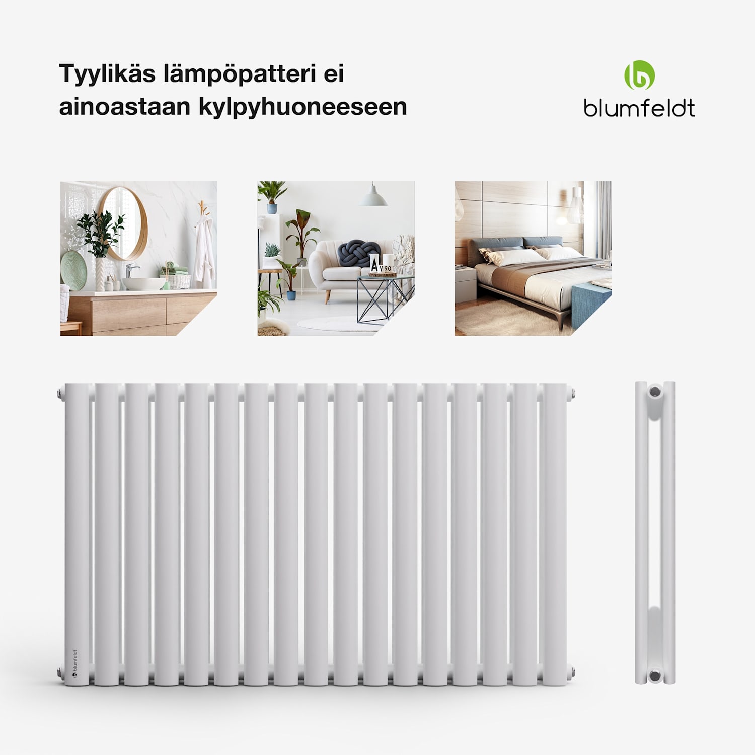 Tallheo 100 x 60 patteri putkilämmitin 1445 W lämmin vesi 1/2 60 x 100 cm | kaksinkertainen rivi | Valkoinen