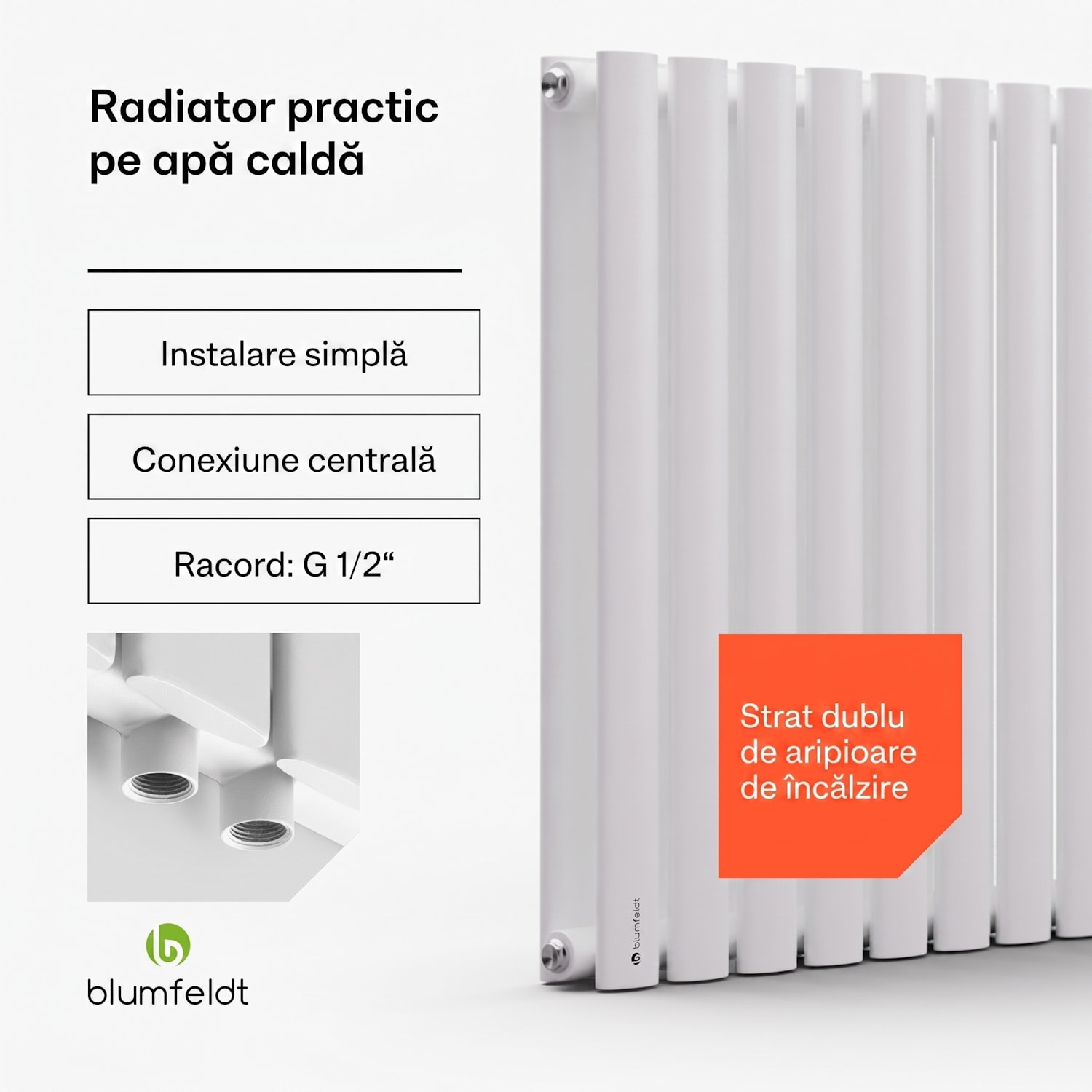 Tallheo, 100 x 60, radiator, radiator tubular, 1445 W, apă caldă, 1/2 60 x 100 cm | linie dublă | Alb