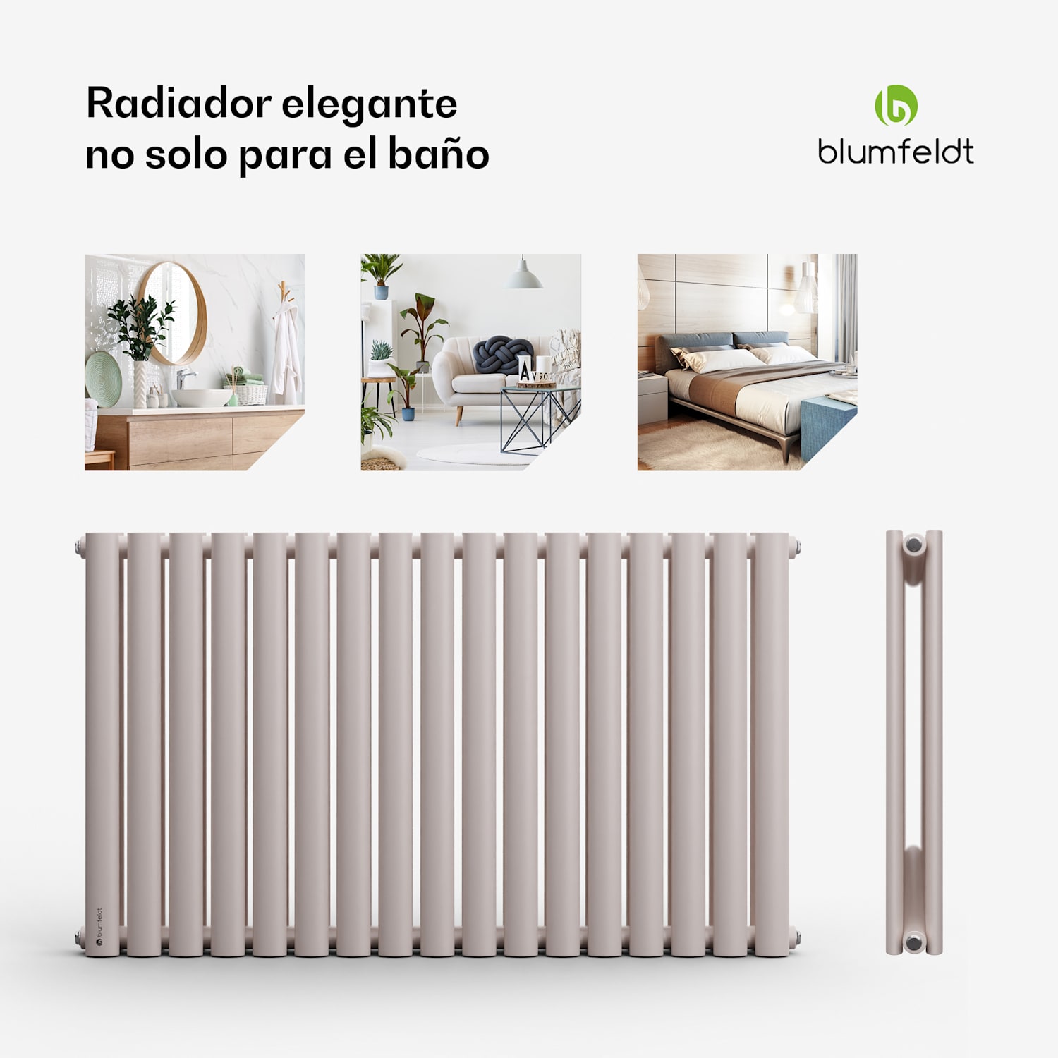 Tallheo 100 x 60 Radiador de baño Radiador tubular 1445W Agua caliente 1/2 60 x 100 cm | doble fila | Arena