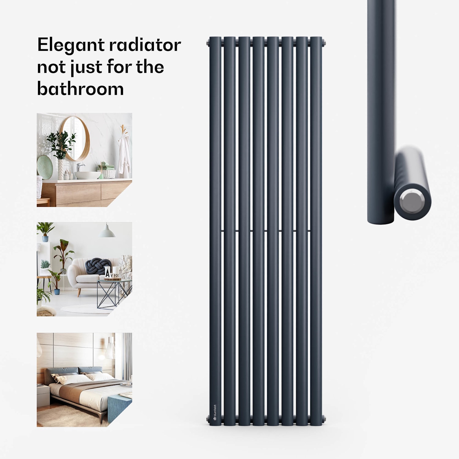 Tallheo, 47 x 160, radiátor, trubkový radiátor, 728 W, teplovodní, 1/2 160 x 47 cm | jeden řádek | Antracit