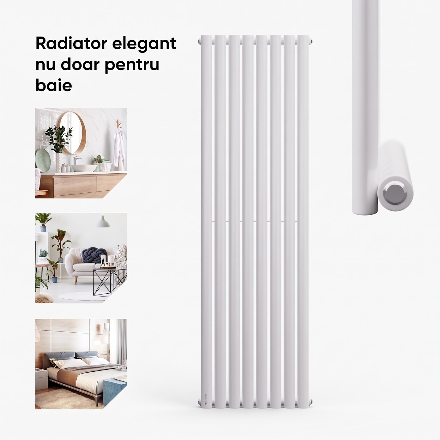 Tallheo, 47 x 160, radiator, radiator tubular, 728 W, apă caldă, 1/2 160 x 47 cm | o linie | Alb