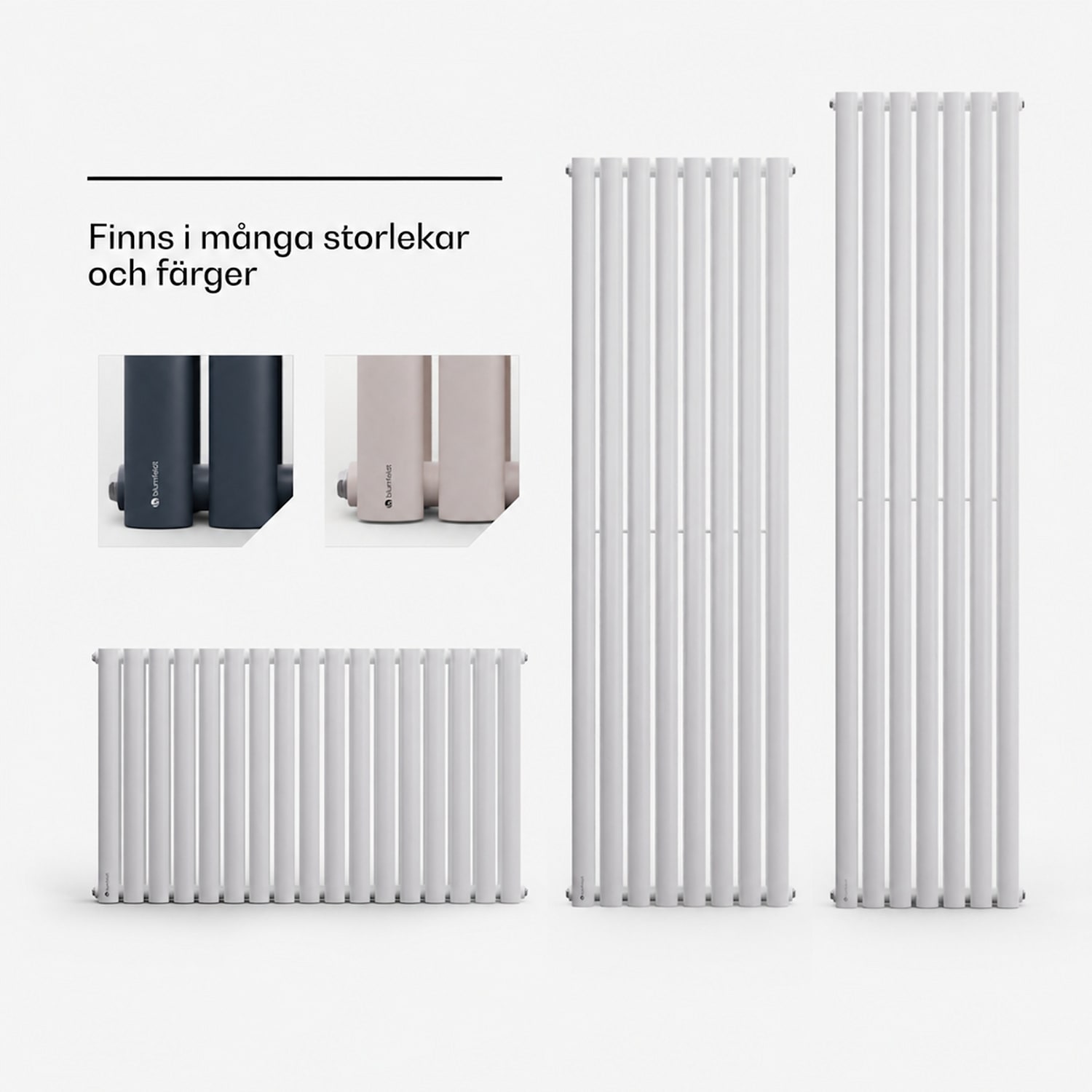 Tallheo 47 x 160 radiator, rörradiator, 728 W, varmvatten, 1/2 160 x 47 cm | enda rad | Vit