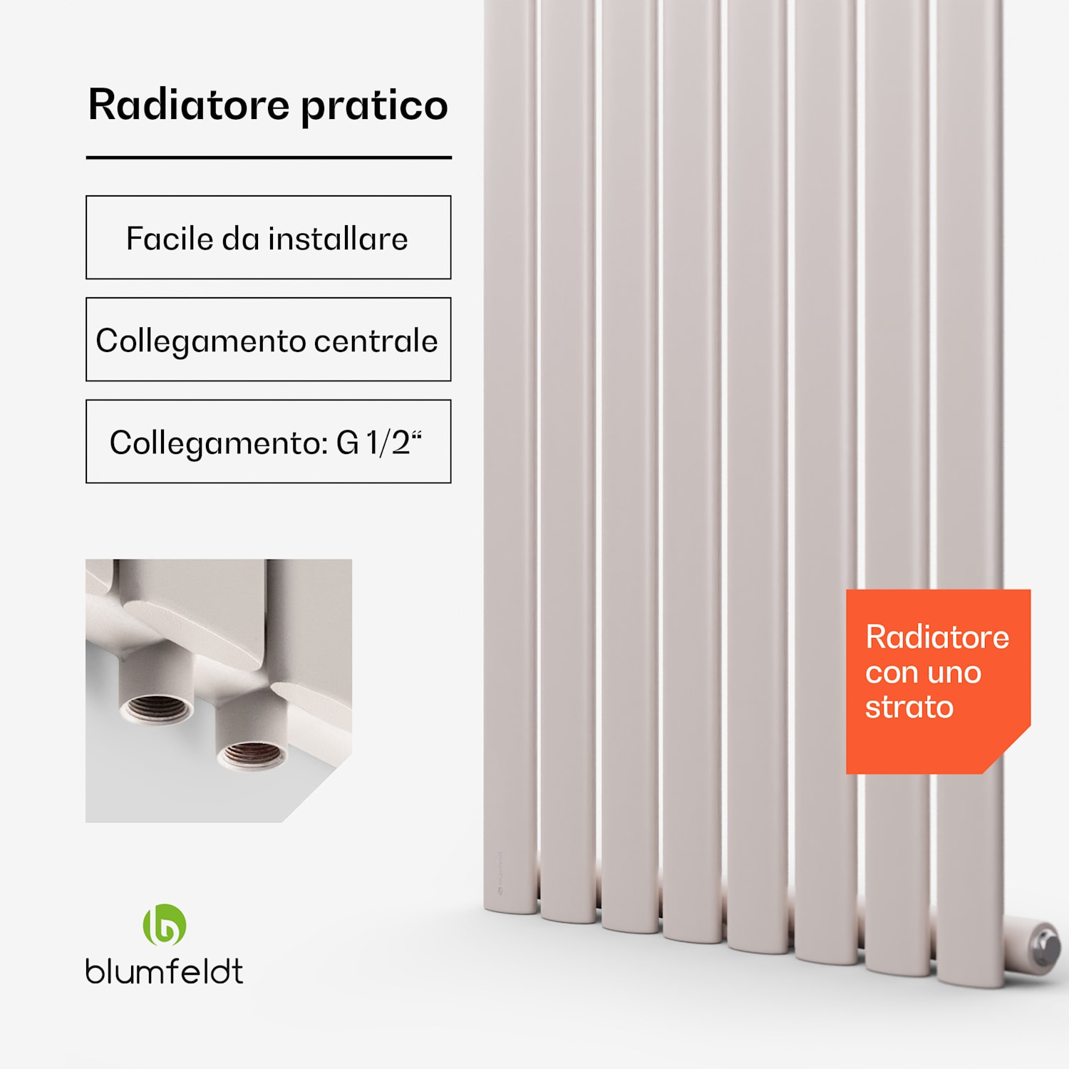 Tallheo 47 x 160 - Radiatore, calorifero da bagno, 728 W, acqua calda, 1/2" 160 x 47 cm | fila singola | Sabbia