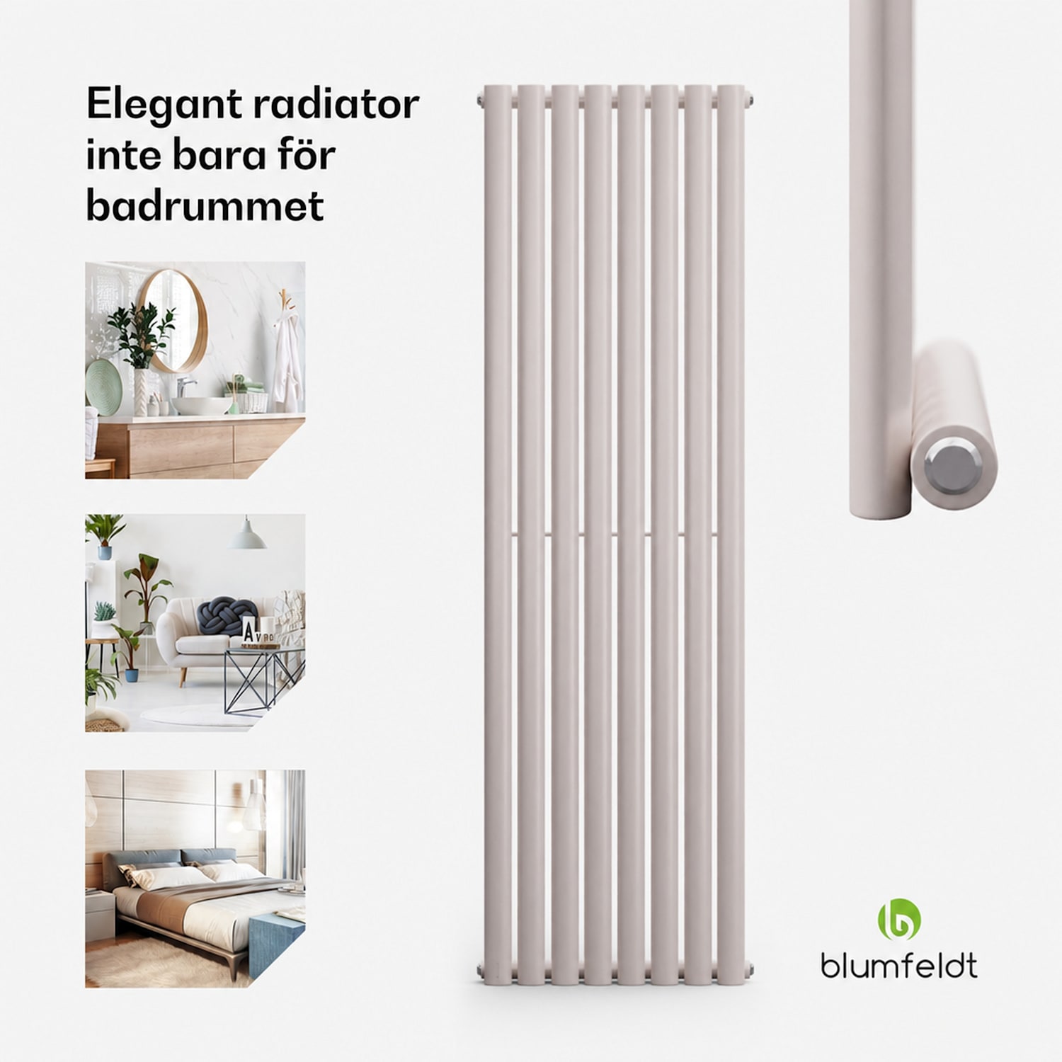 Tallheo 47 x 160 radiator, rörradiator, 728 W, varmvatten, 1/2 160 x 47 cm | enda rad | Sand