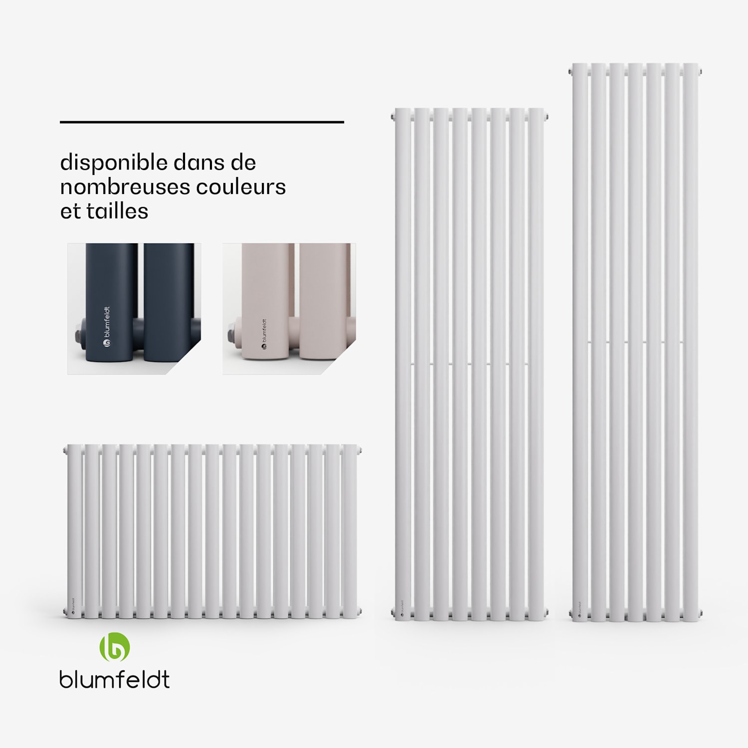Tallheo 47 x 160 cm radiateur sèche-serviettes tubulaire 1472 W eau chaude 1/2 160 x 47 cm | double rangée | Blanc