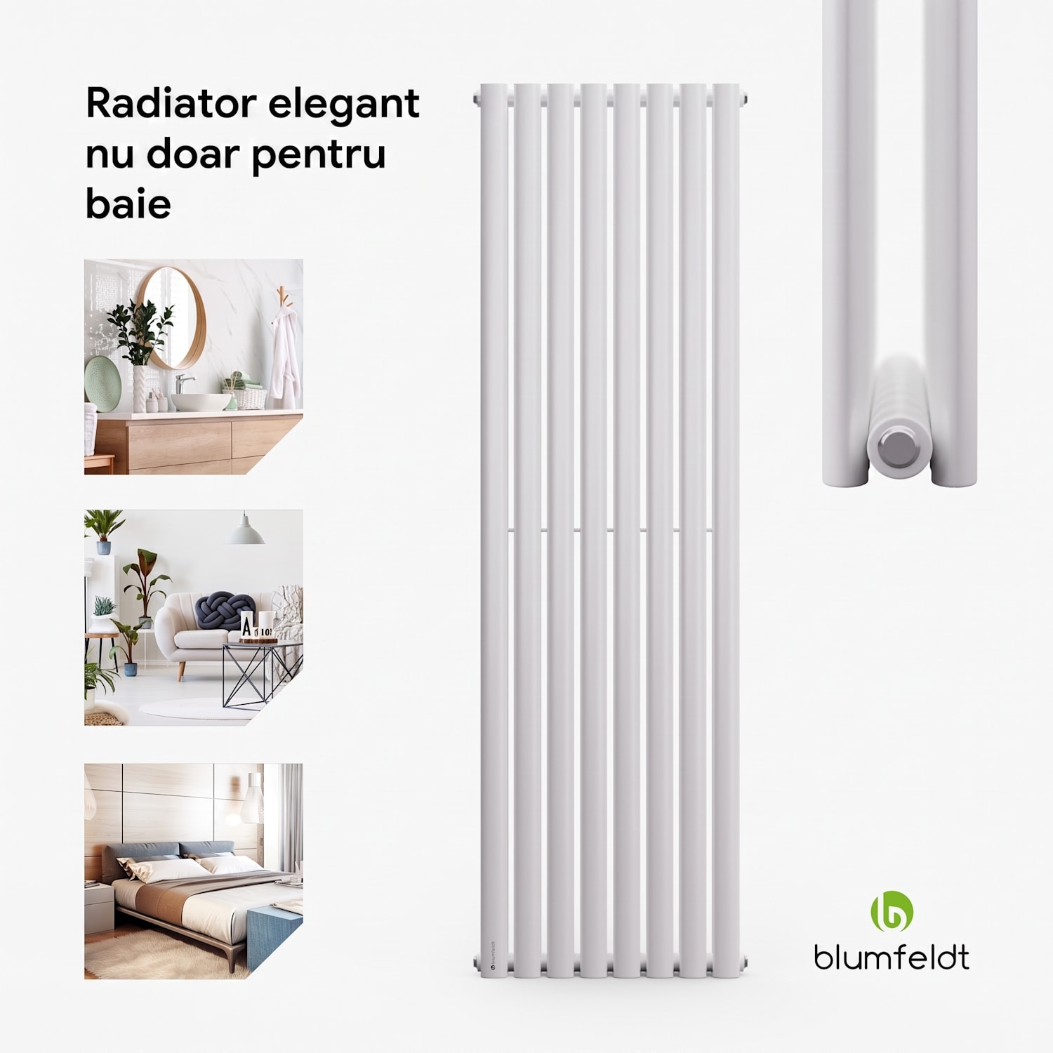 Tallheo, 47 x 160, radiator, radiator de baie, radiator tubular, 1472 W, apă caldă, 1/2 160 x 47 cm | linie dublă | Alb