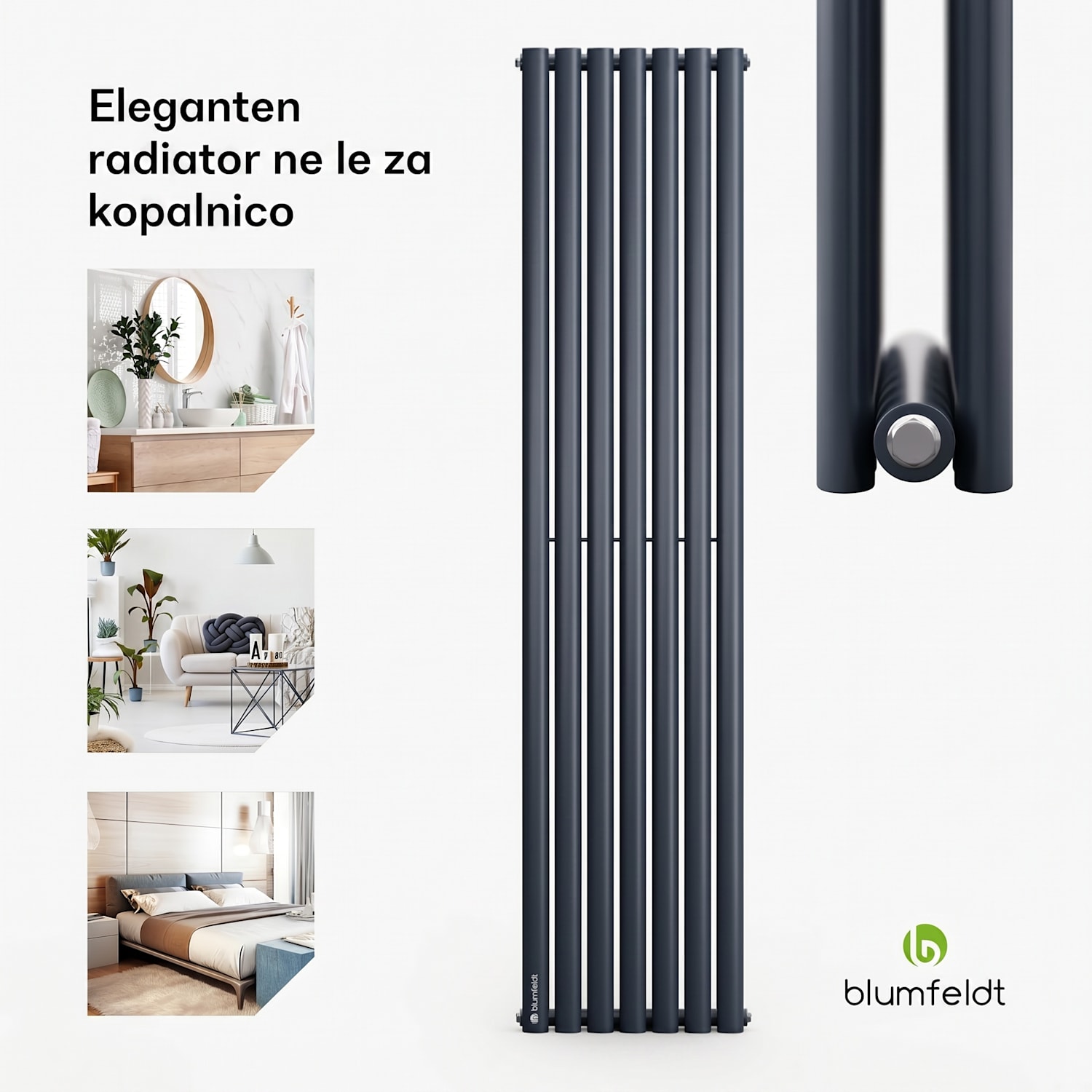 Tallheo, 41 x 180, radiator, kopalniški radiator, cevni radiator, 691 W, sanitarna voda, 1/2 180 x 41 cm | ena vrstica | Antracit
