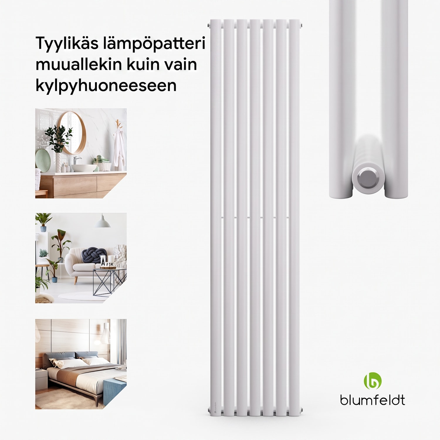 Tallheo 41 x 180 cm patteri kylpyhuonelämmitin putkilämmitin 691 W lämmin vesi 1/2 180 x 41 cm | yksi rivi | Valkoinen