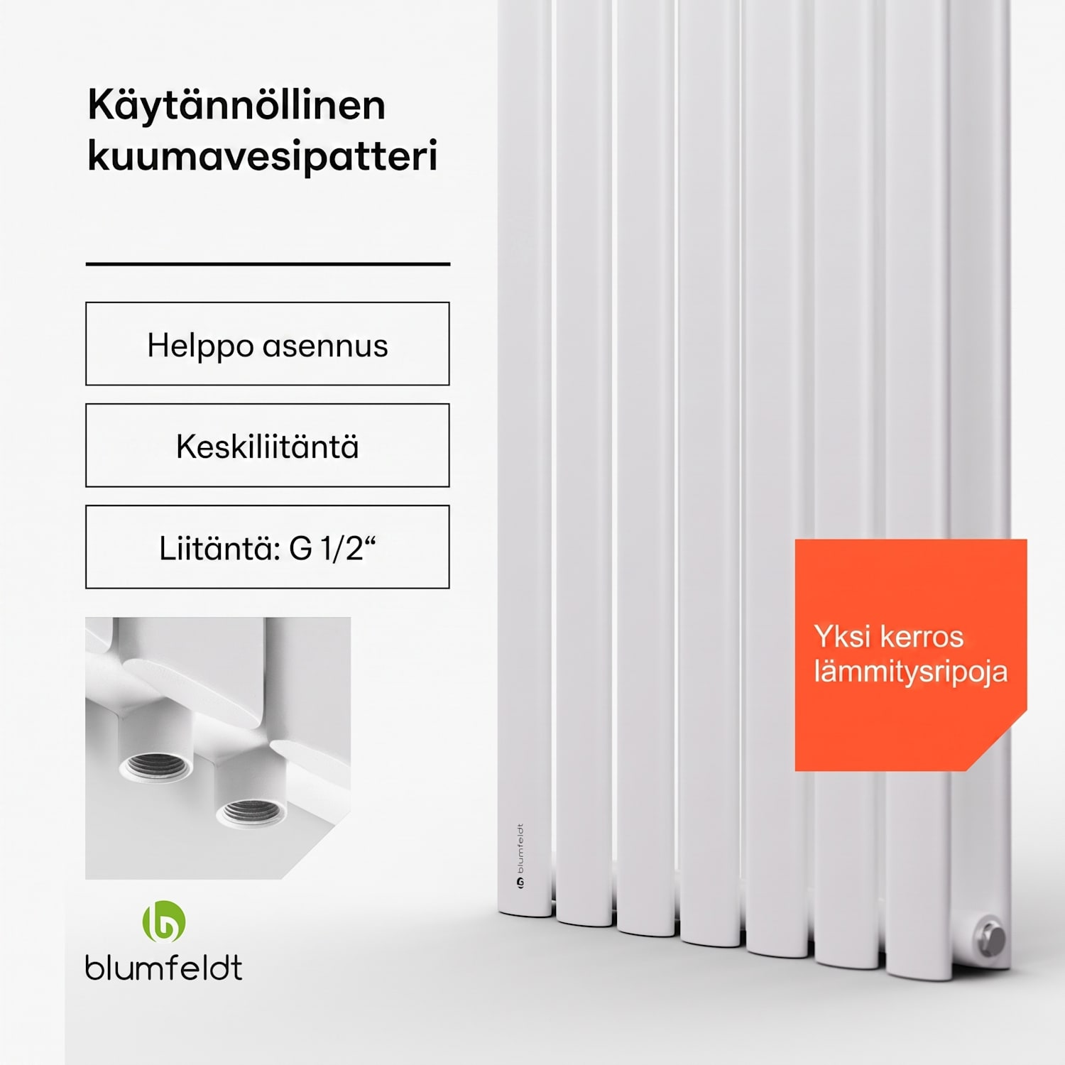Tallheo 41 x 180 cm patteri kylpyhuonelämmitin putkilämmitin 691 W lämmin vesi 1/2 180 x 41 cm | yksi rivi | Valkoinen