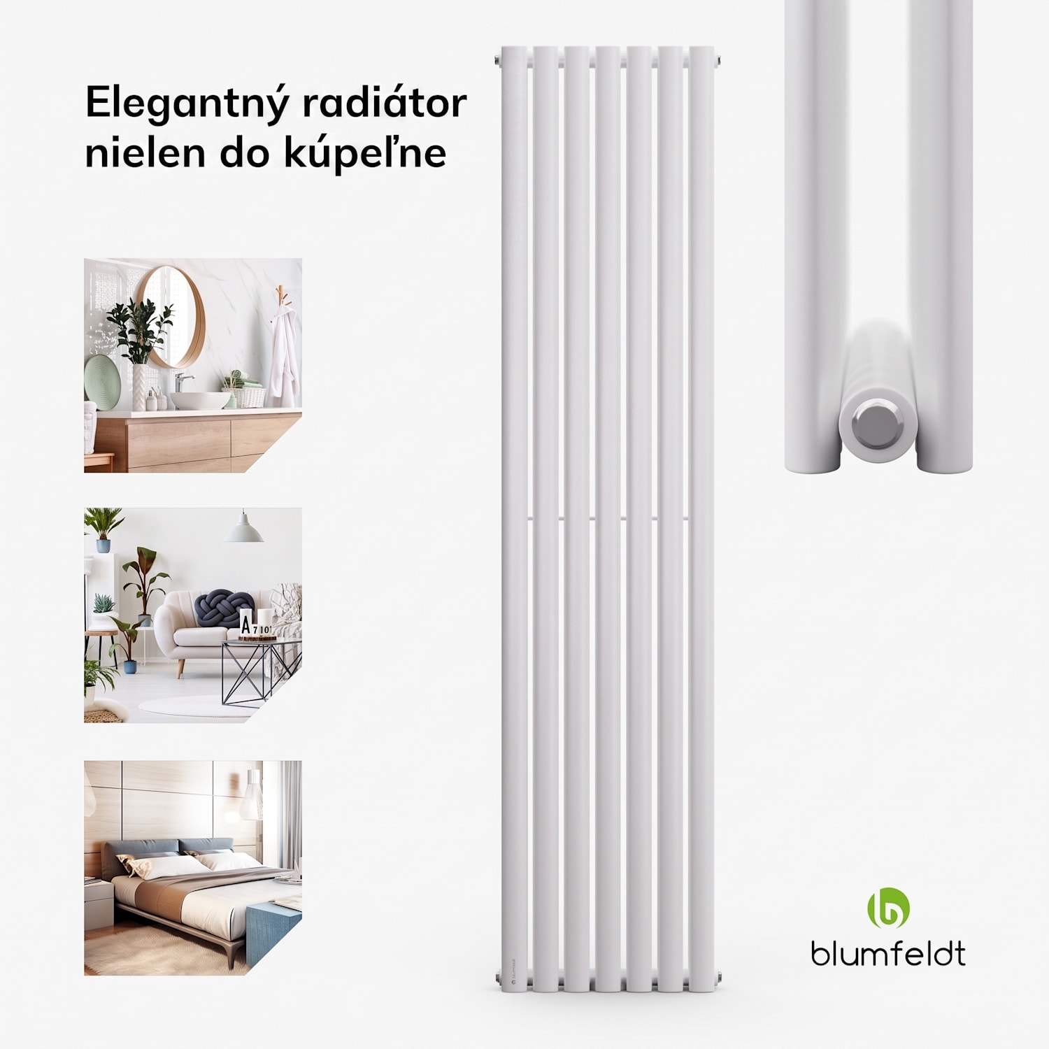 Tallheo, 41 x 180, radiátor, kúpeľňový radiátor, rúrkový radiátor, 691 W, teplovodný, 1/2 180 x 41 cm | jeden rad | Biela