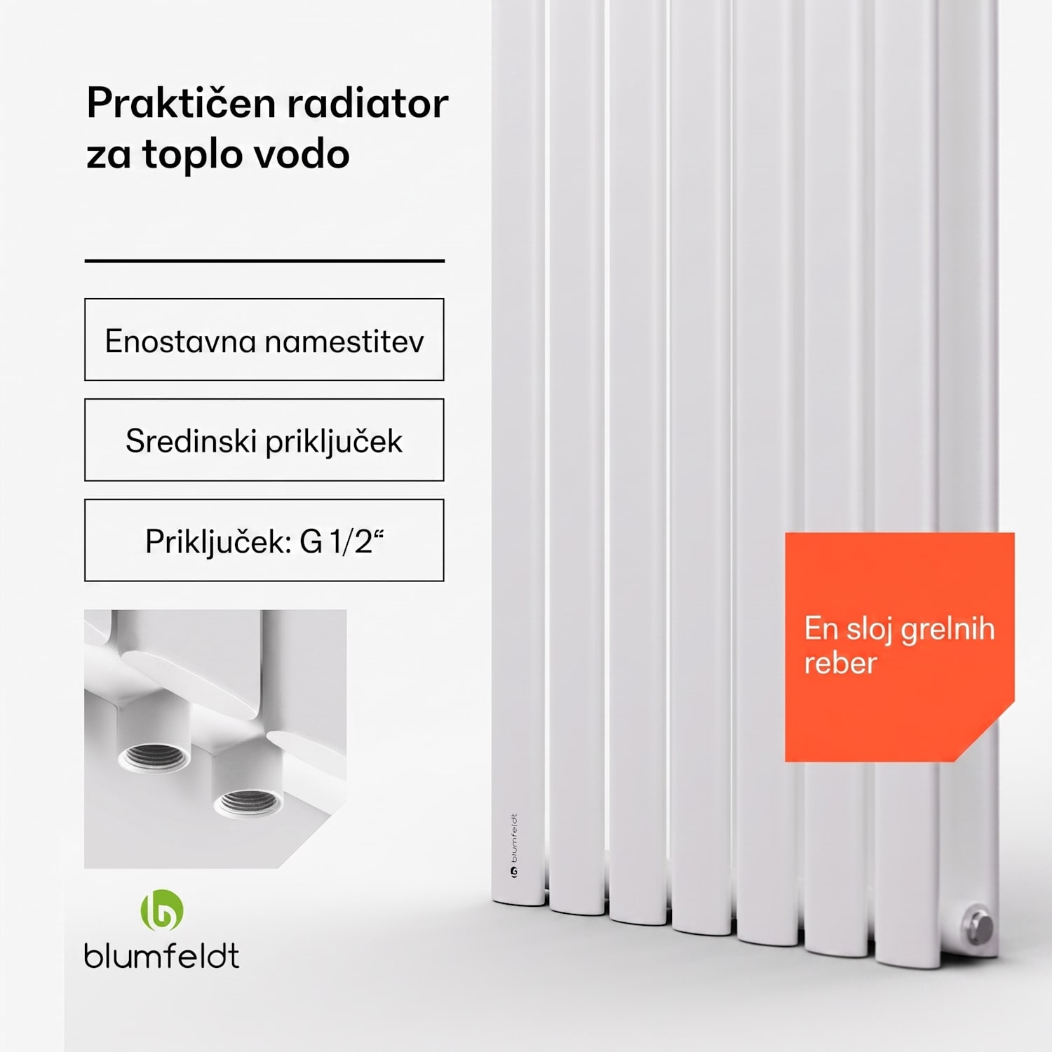 Tallheo, 41 x 180, radiator, kopalniški radiator, cevni radiator, 691 W, sanitarna voda, 1/2 180 x 41 cm | ena vrstica | Bela
