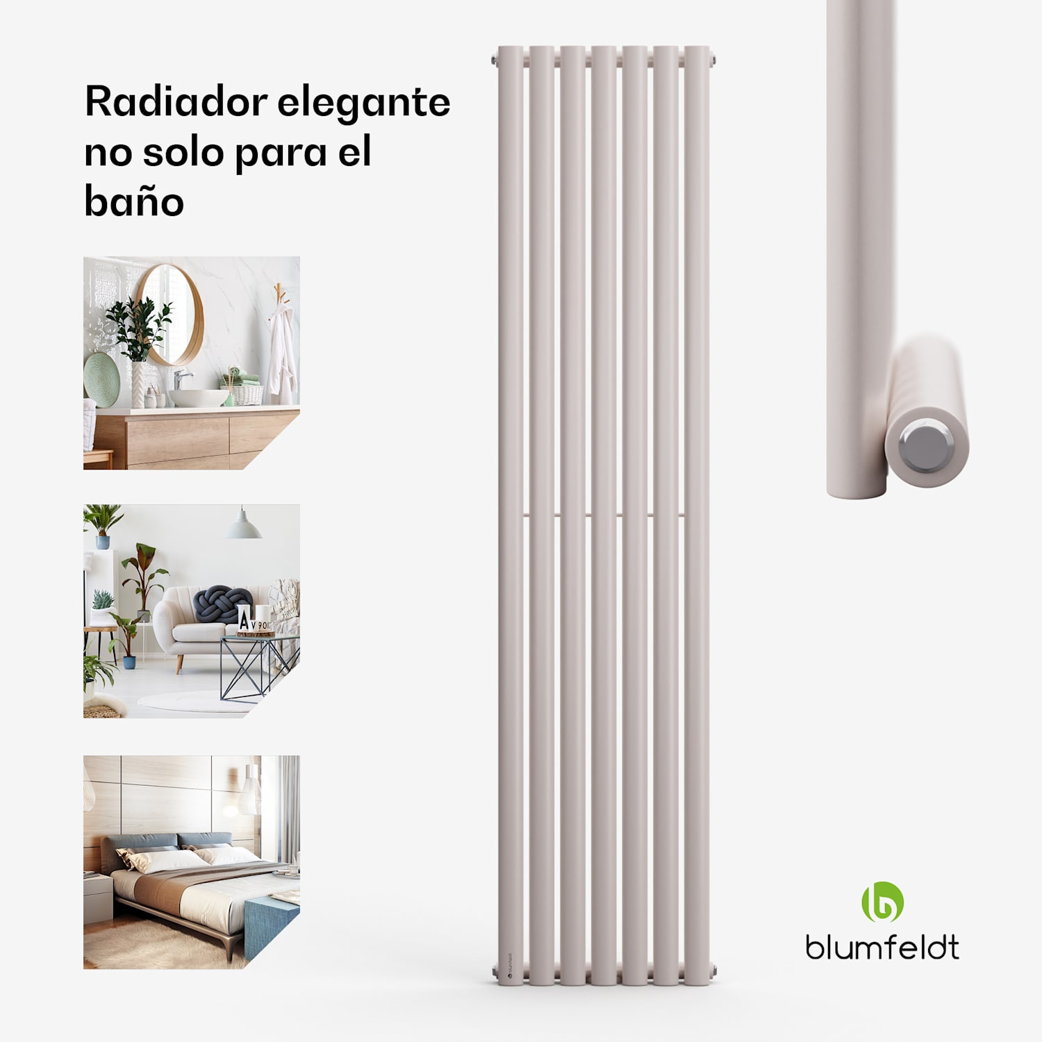 Tallheo 41 x 180 Radiador de baño Radiador tubular 691 W Agua caliente 1/2 180 x 41 cm | una sola fila | Arena