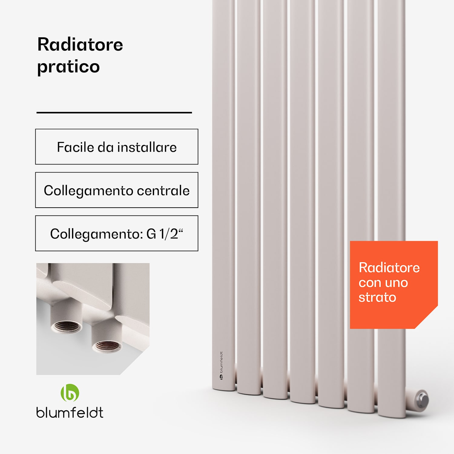 Tallheo 41 x 180 - Radiatore, calorifero da bagno, 691 W, acqua calda, 1/2" 180 x 41 cm | fila singola | Sabbia