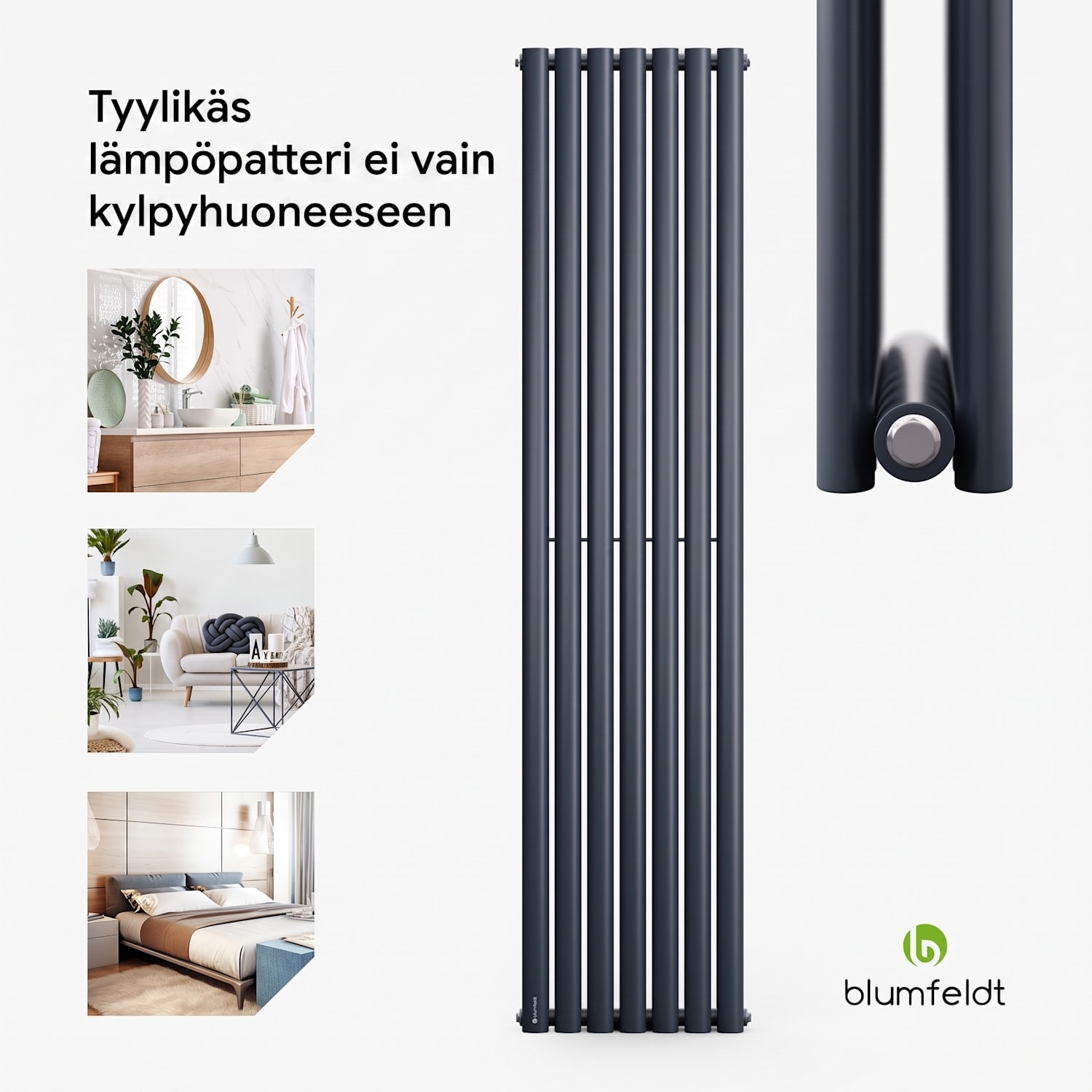Tallheo 41 x 180 cm patteri kylpyhuonelämmitin putkilämmitin 1435 W lämmin vesi 1/2 180 x 41 cm | kaksinkertainen rivi | Antrasiitti