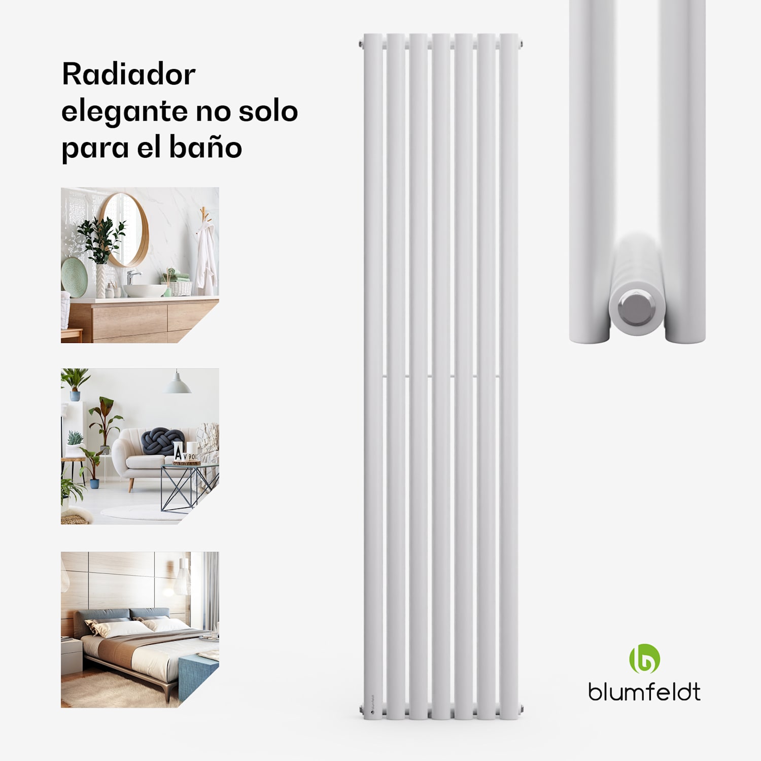 Tallheo 41 x 180 Radiador de baño Radiador tubular 1435 W Agua caliente 1/2 180 x 41 cm | doble fila | Blanco