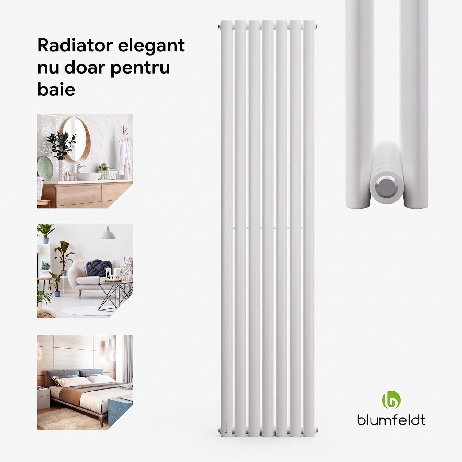 Tallheo, 41 x 180, radiator, radiator de baie, radiator tubular, 1435 W, apă caldă, 1/2 180 x 41 cm | linie dublă | Alb