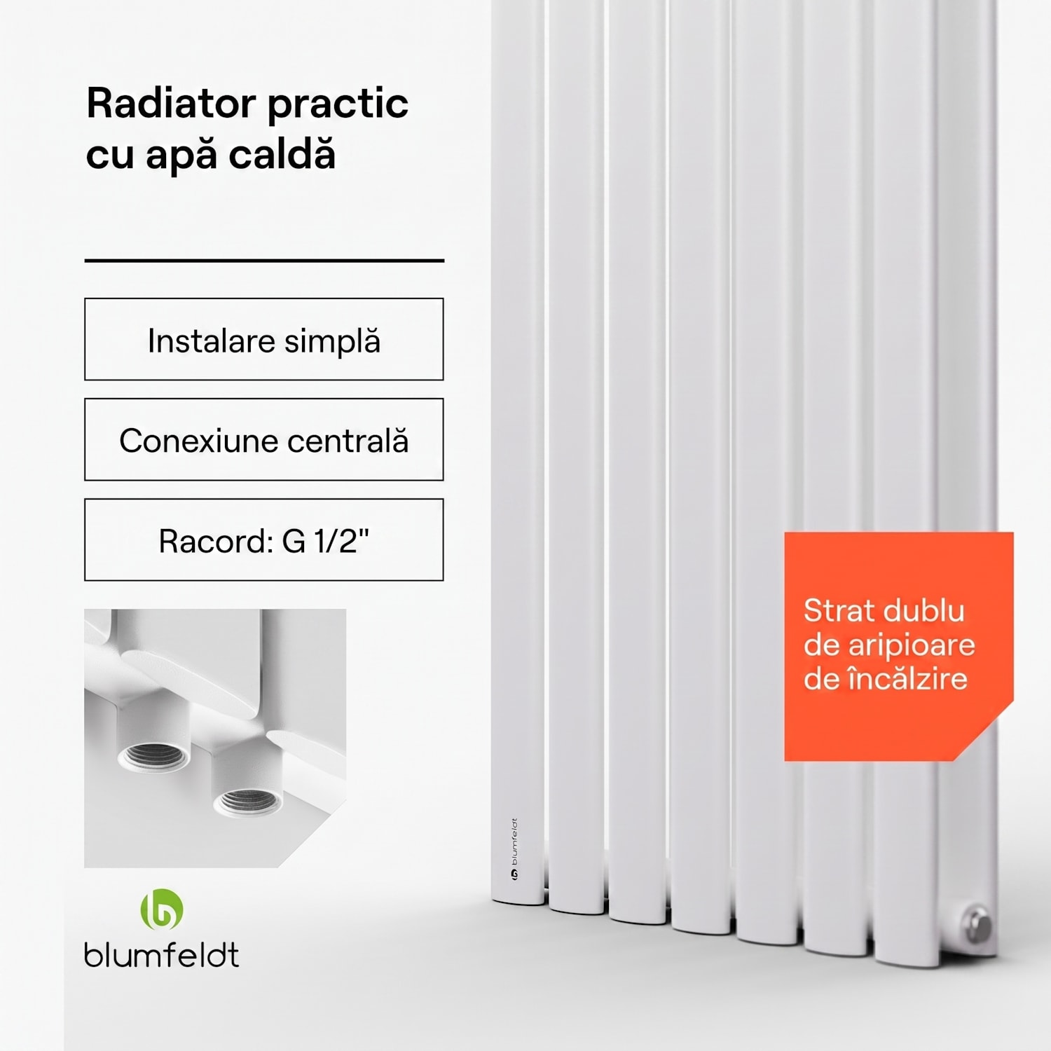 Tallheo, 41 x 180, radiator, radiator de baie, radiator tubular, 1435 W, apă caldă, 1/2 180 x 41 cm | linie dublă | Alb