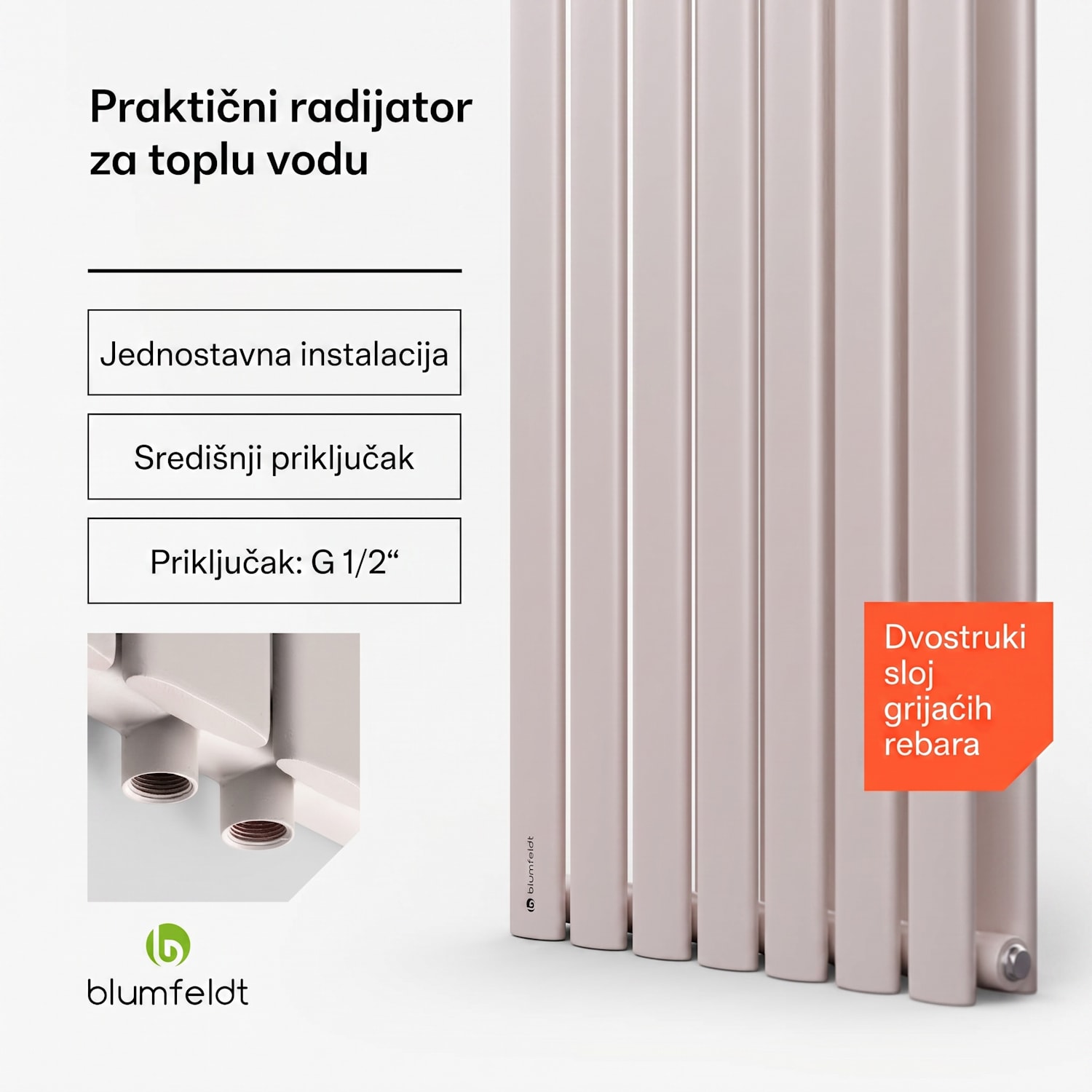 Tallheo, 41 x 180, radijator, kupaonski radijator, cijevni radijator, 1435 W, topla voda, 1/2 180 x 41 cm | dvostruka linija | Pijesak
