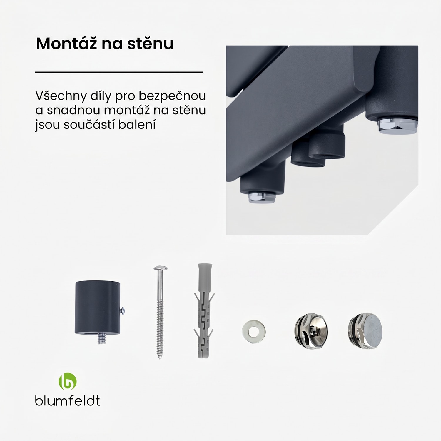 Fairmont, 50 x 107, radiátor, 509 W, teplá voda, 4 držáky na ručníky, 1/2" 50 x 107 cm | Antracit