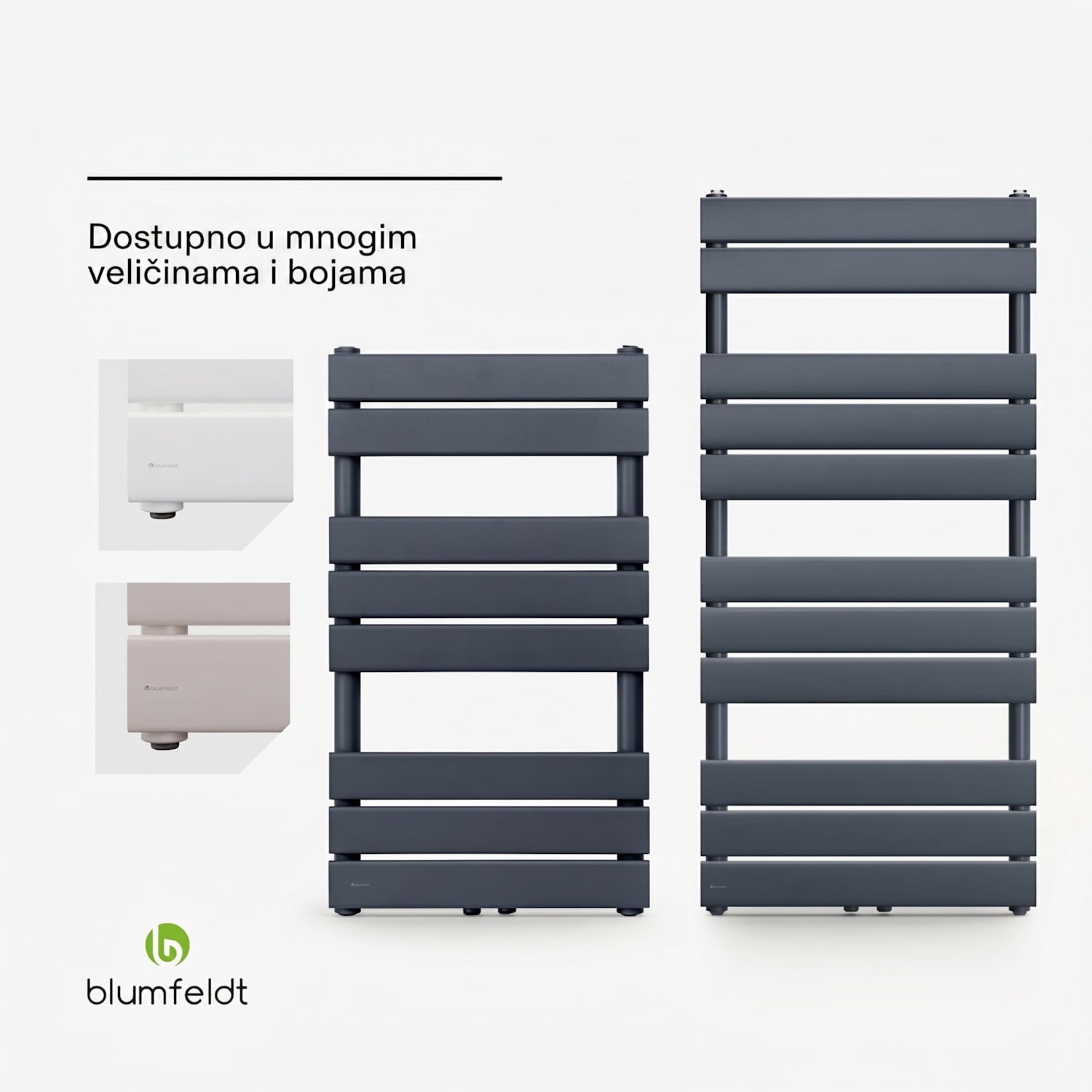 Fairmont, 50 x 107, radijator, 509 W, topla voda, 4 držača za ručnike, 1/2" 50 x 107 cm | Antracit