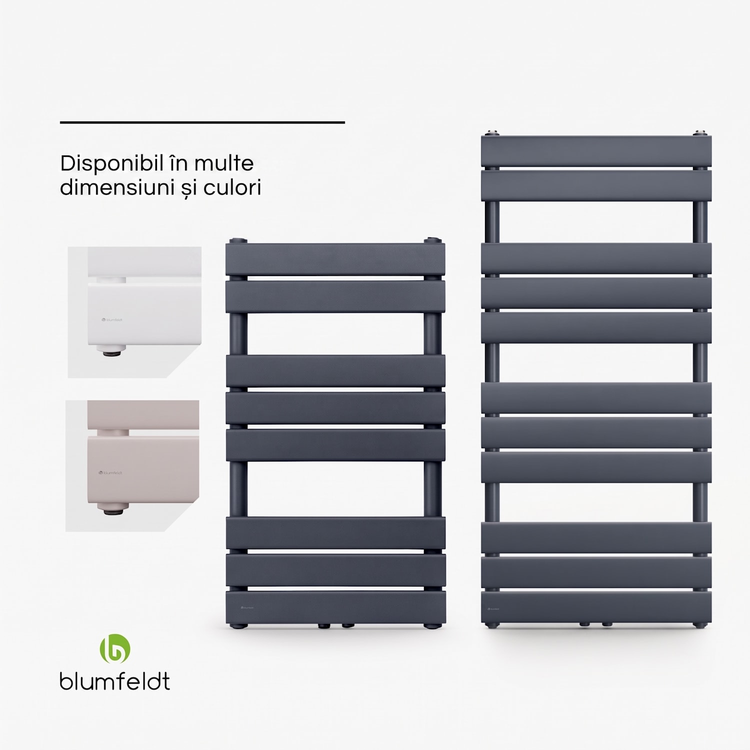 Fairmont, 50 x 107, radiator, 509 W, apă caldă, 4 șine pentru prosoape, 1/2" 50 x 107 cm | Antracit