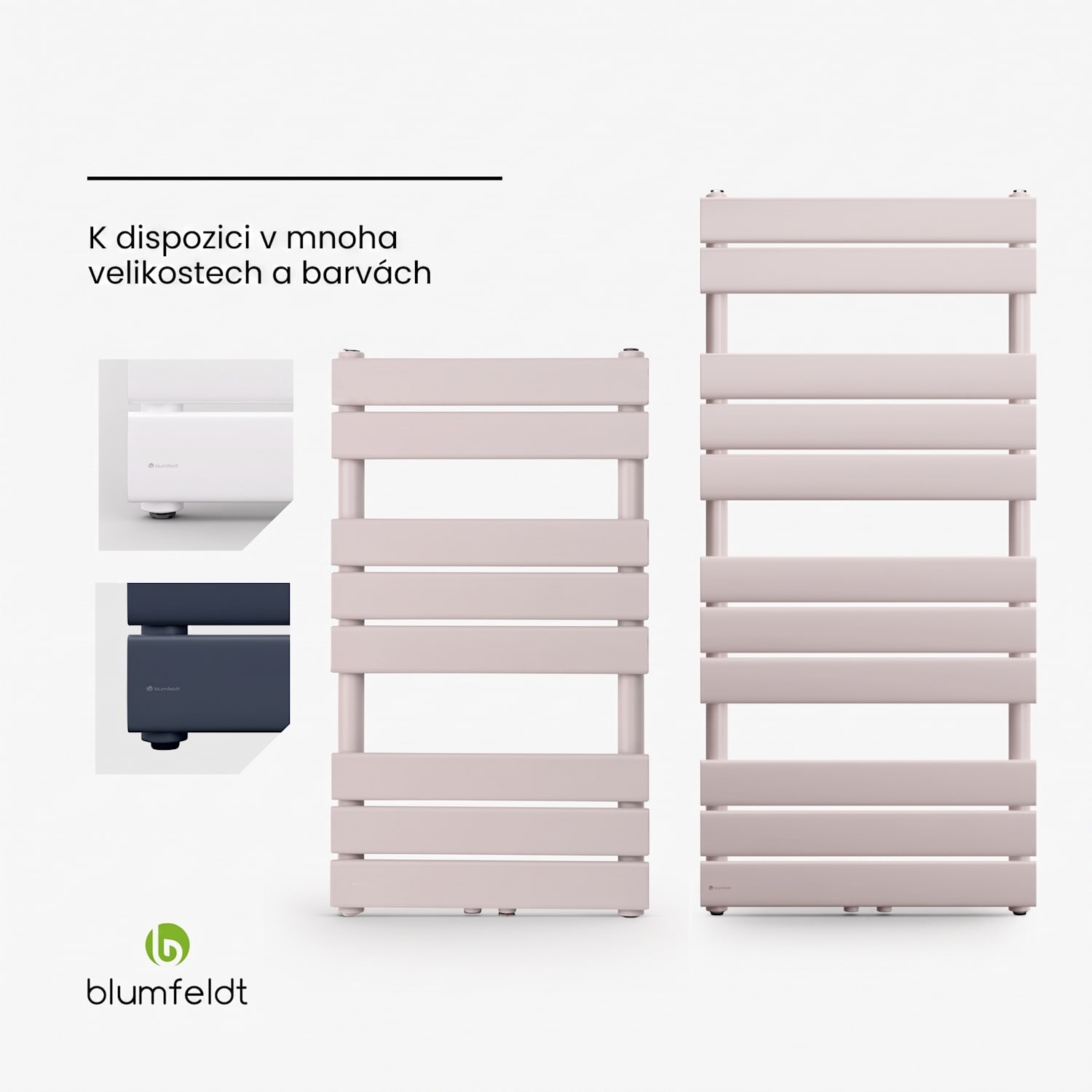 Fairmont, 50 x 107, radiátor, 509 W, teplá voda, 4 držáky na ručníky, 1/2" 50 x 107 cm | Písek