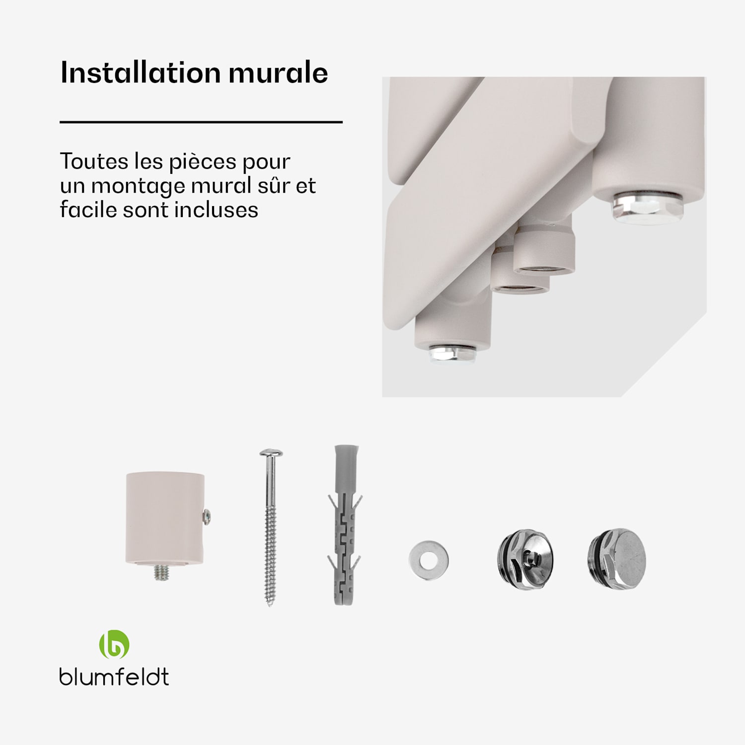 Radiateur Fairmont 50 x 107, 509 W eau chaude 4 sèche-serviettes 1/2" 50 x 107 cm | Sable