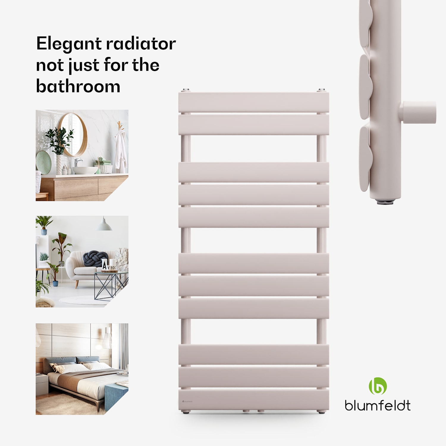 Fairmont 50 x 107 lämmitin 509 W lämminvesi 4 pyyhkeelle 1/2" 50 x 107 cm | Hiekka