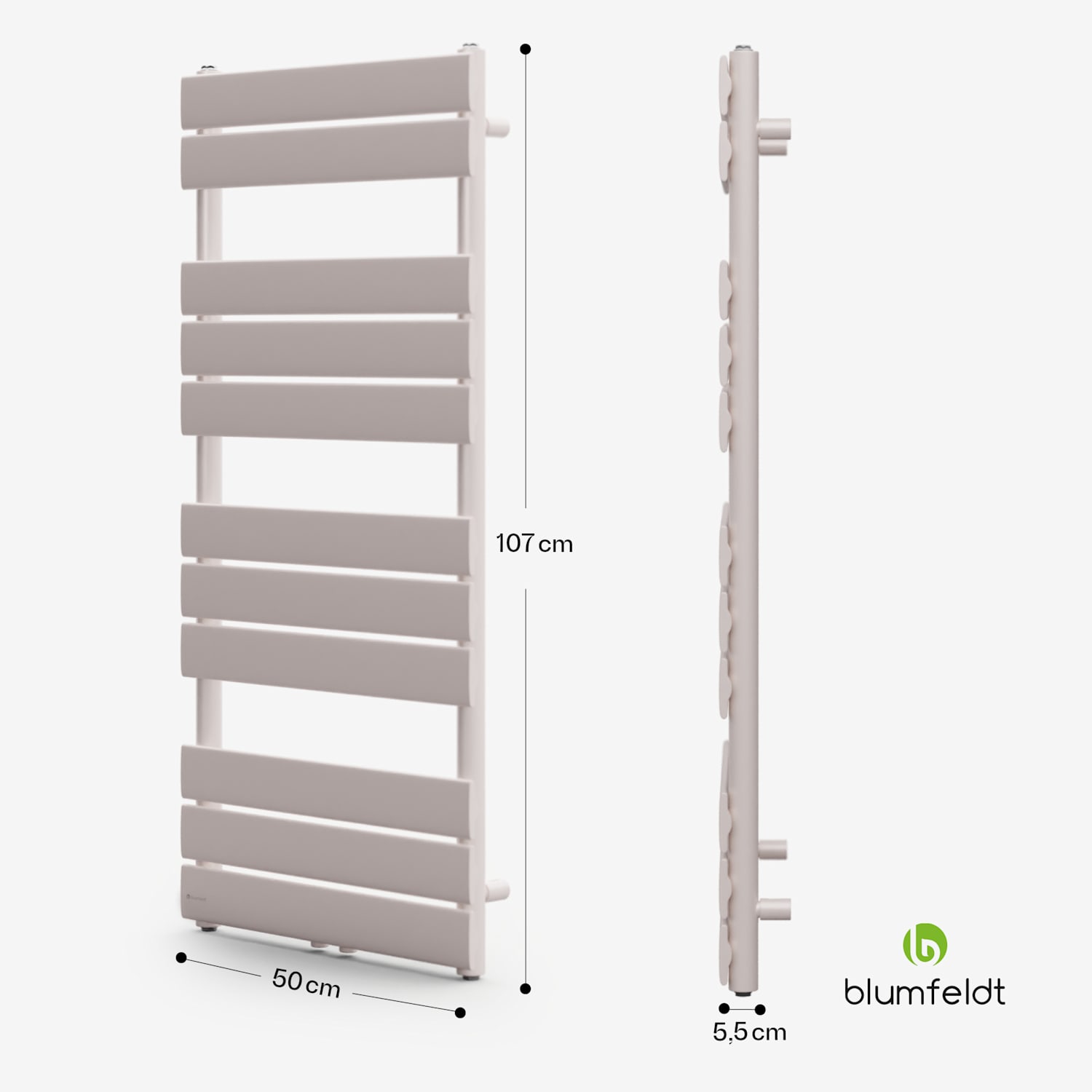 Fairmont 50 x 107 lämmitin 509 W lämminvesi 4 pyyhkeelle 1/2" 50 x 107 cm | Hiekka