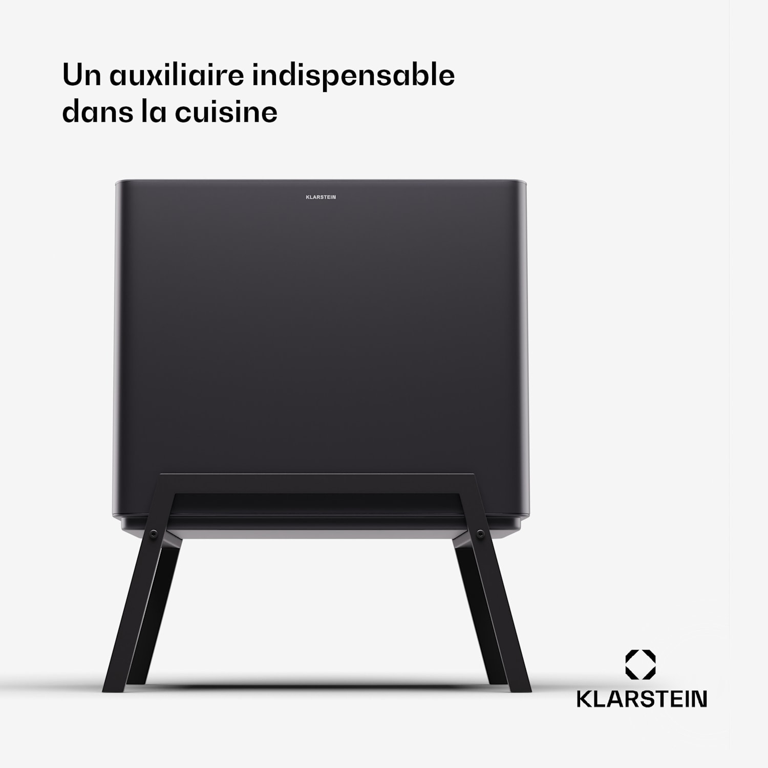 Yuma afvalbak 40 L incl. compostemmer met pootjes geurfilter 40 ltr | Zwart