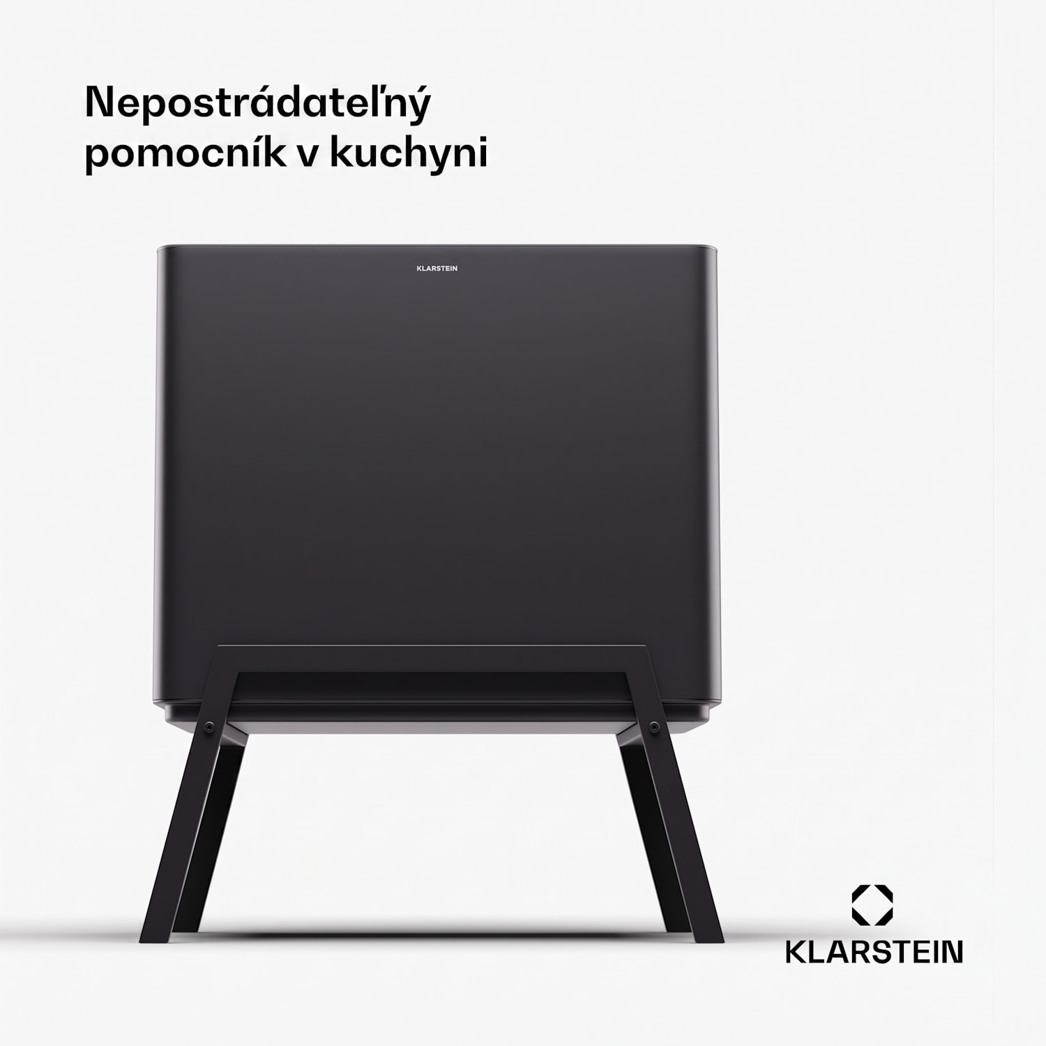 Yuma, odpadkový kôš, 40 l, vrátane kompostéra, s nožičkami, pachový filter 40 L | Čierna
