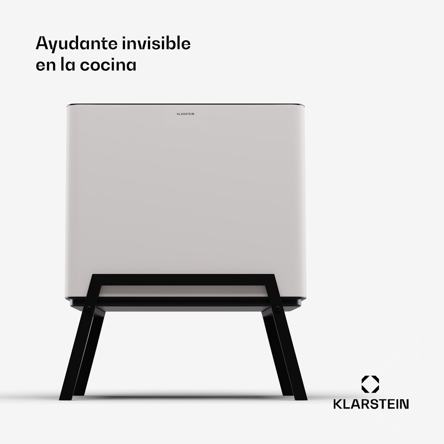 Cubo de basura Yuma 40 L incl. cubo de compost con patas Filtro de olores 40 L | Blanco