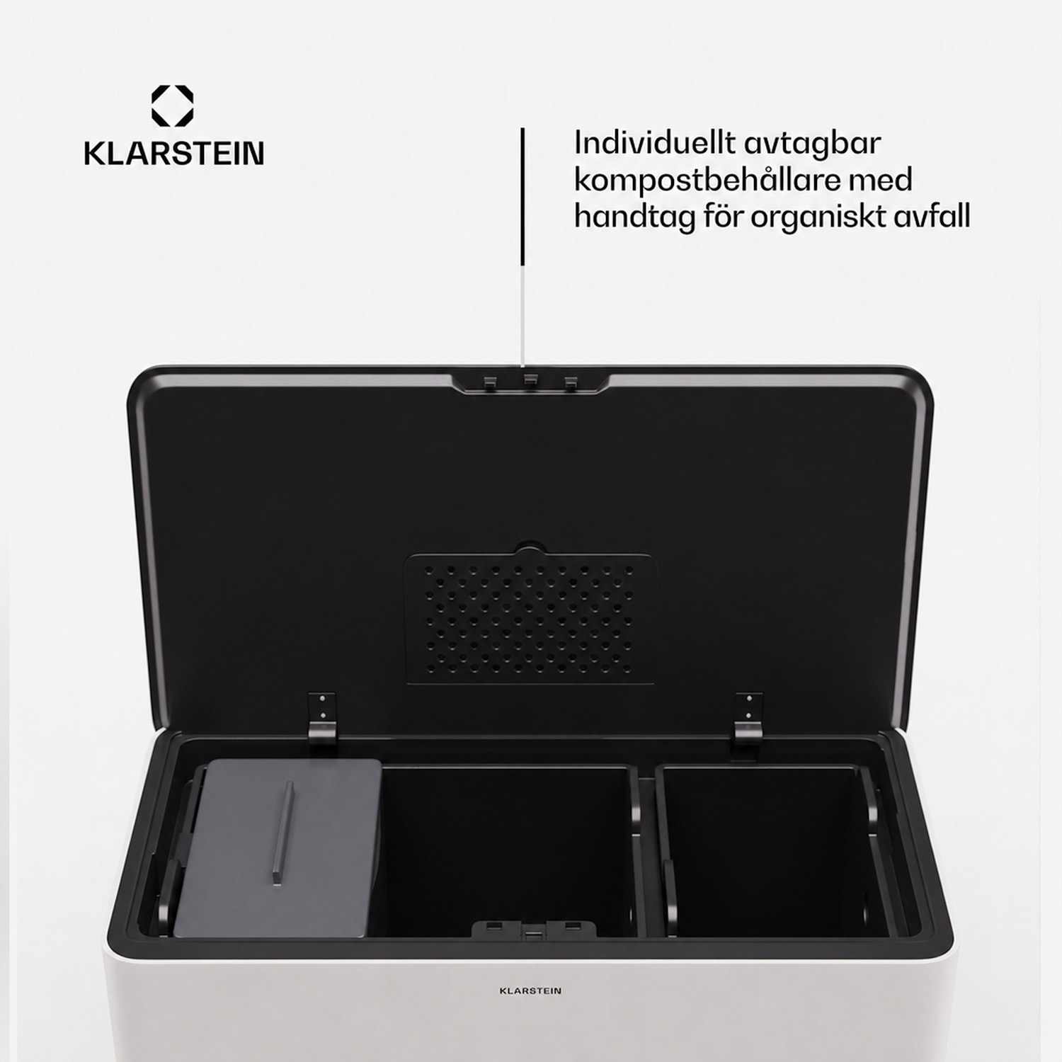 Yuma Sophink 40 liter inkl. kompostbehållare med ben och luktfilter 40 L | Vit
