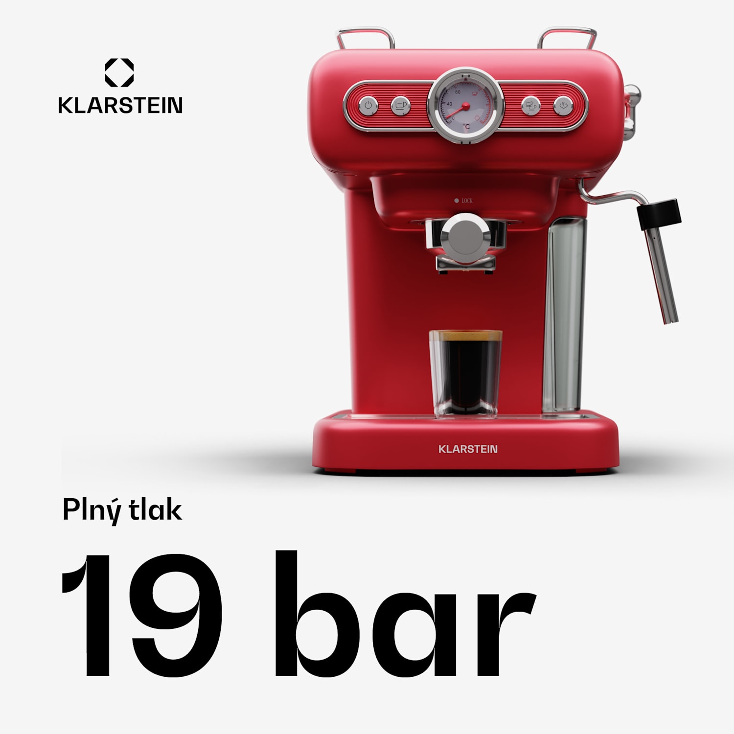 Espressionata Evo, espresso kávovar, 950W, 19 bar, 1,2 l Červená