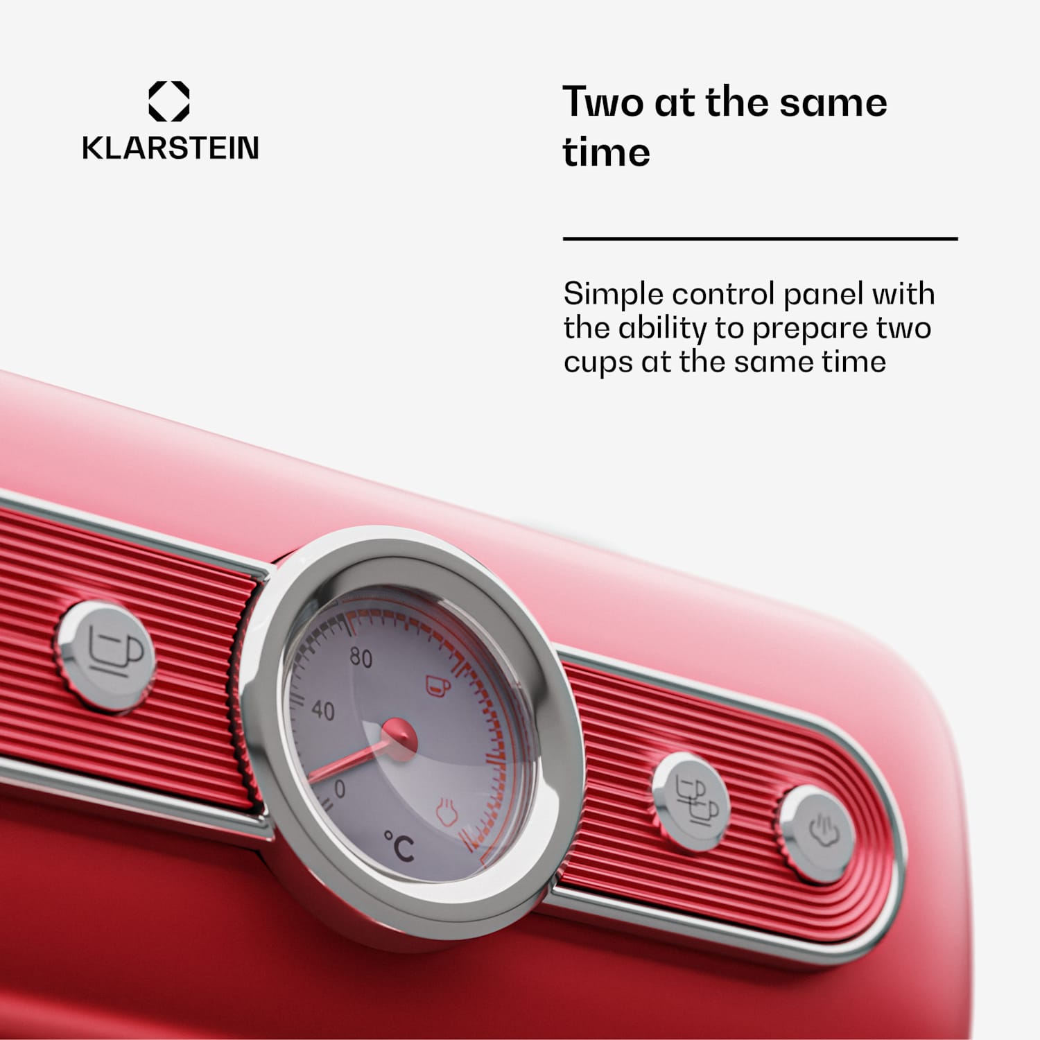 Espressionata Evo -espressokeitin 950W 19 baaria 1,2l 2 kuppia Punainen