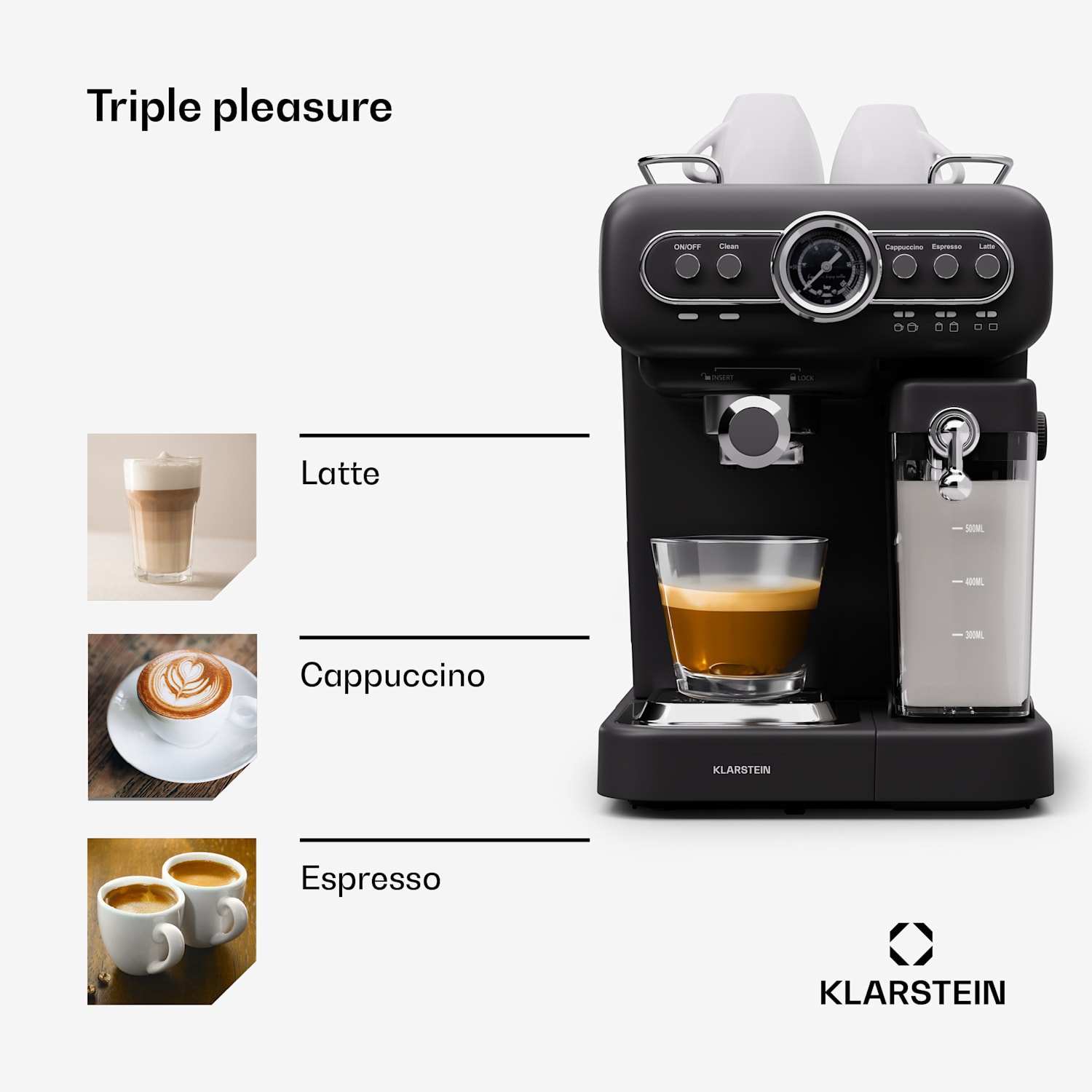 Máquina de café expresso Espressionata Evo 1350W 19 bar 1,2 L 2 chávenas Preto