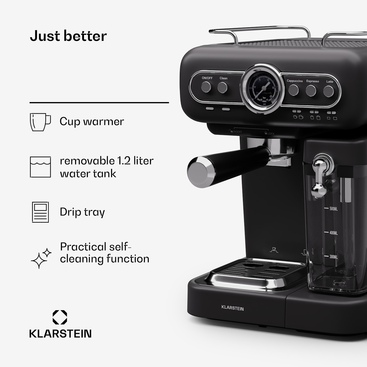 Máquina de café expresso Espressionata Evo 1350W 19 bar 1,2 L 2 chávenas Preto