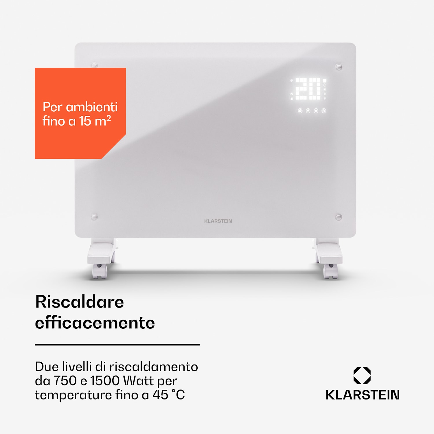 Bornholm Smart 1500 - Stufa a convezione, 1500 W, WiFi, LED, IP24 1500 W | Sì | Bianco