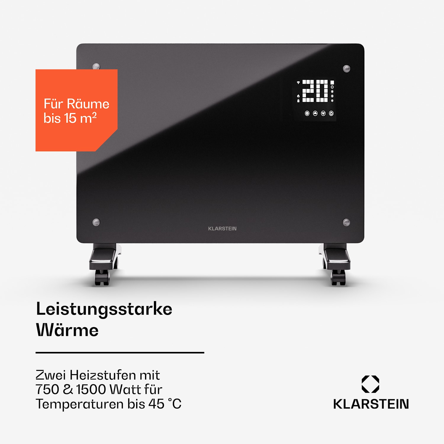 Bornholm Smart 1500 - Stufa a convezione, 1500 W, WiFi, LED, IP24 1500 W | Sì | Nero