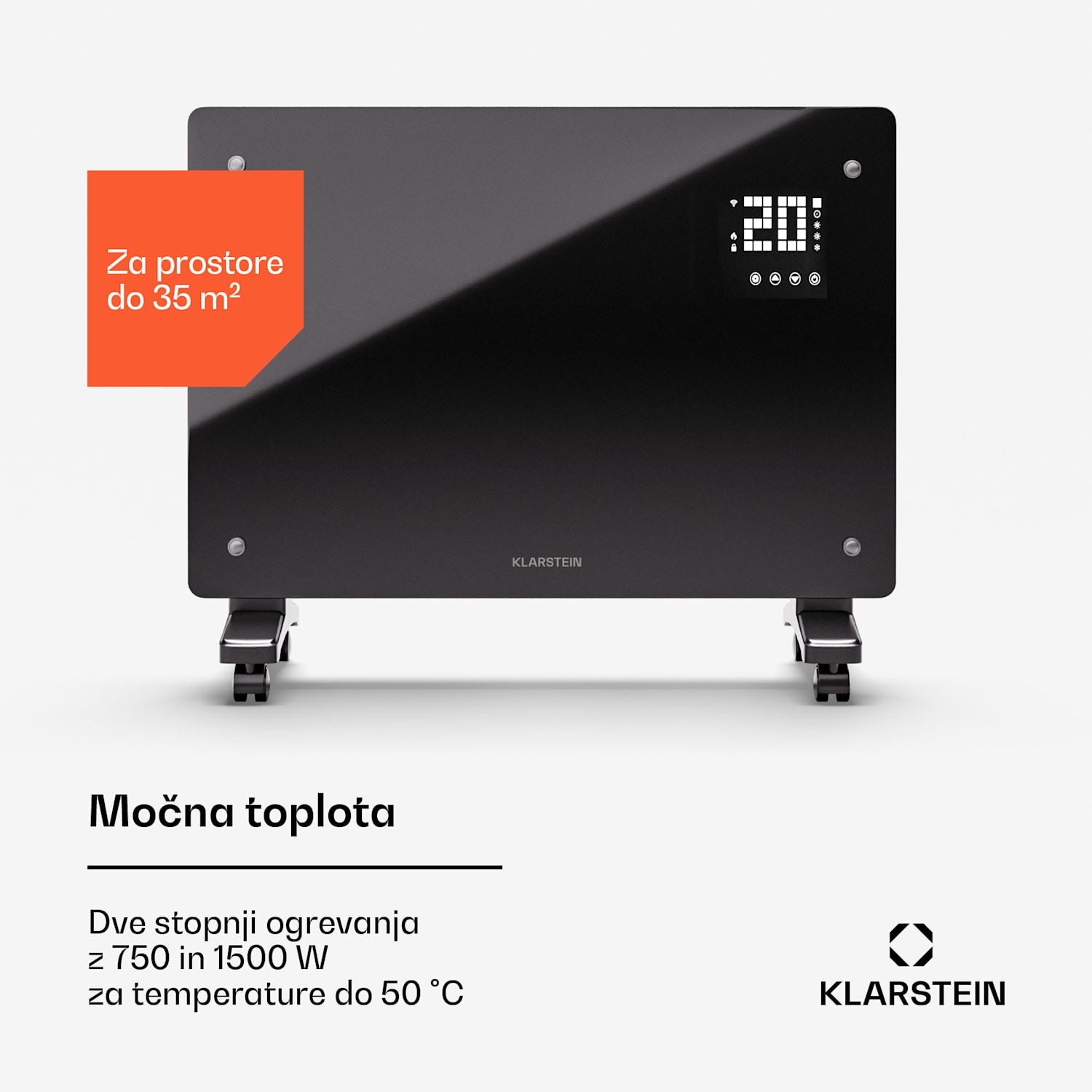 Bornholm Smart 1500, konvekcijski grelnik, 1500 W, WiFi, LED, IP24 1500 W | Da | Črna