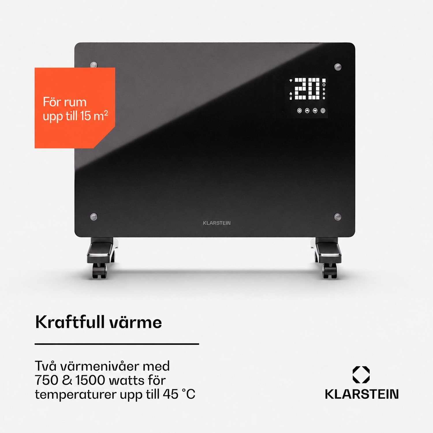 Bornholm Smart 1500 värmeelement 1500 W wifi LED IP24 1500 W | Ja | Svart