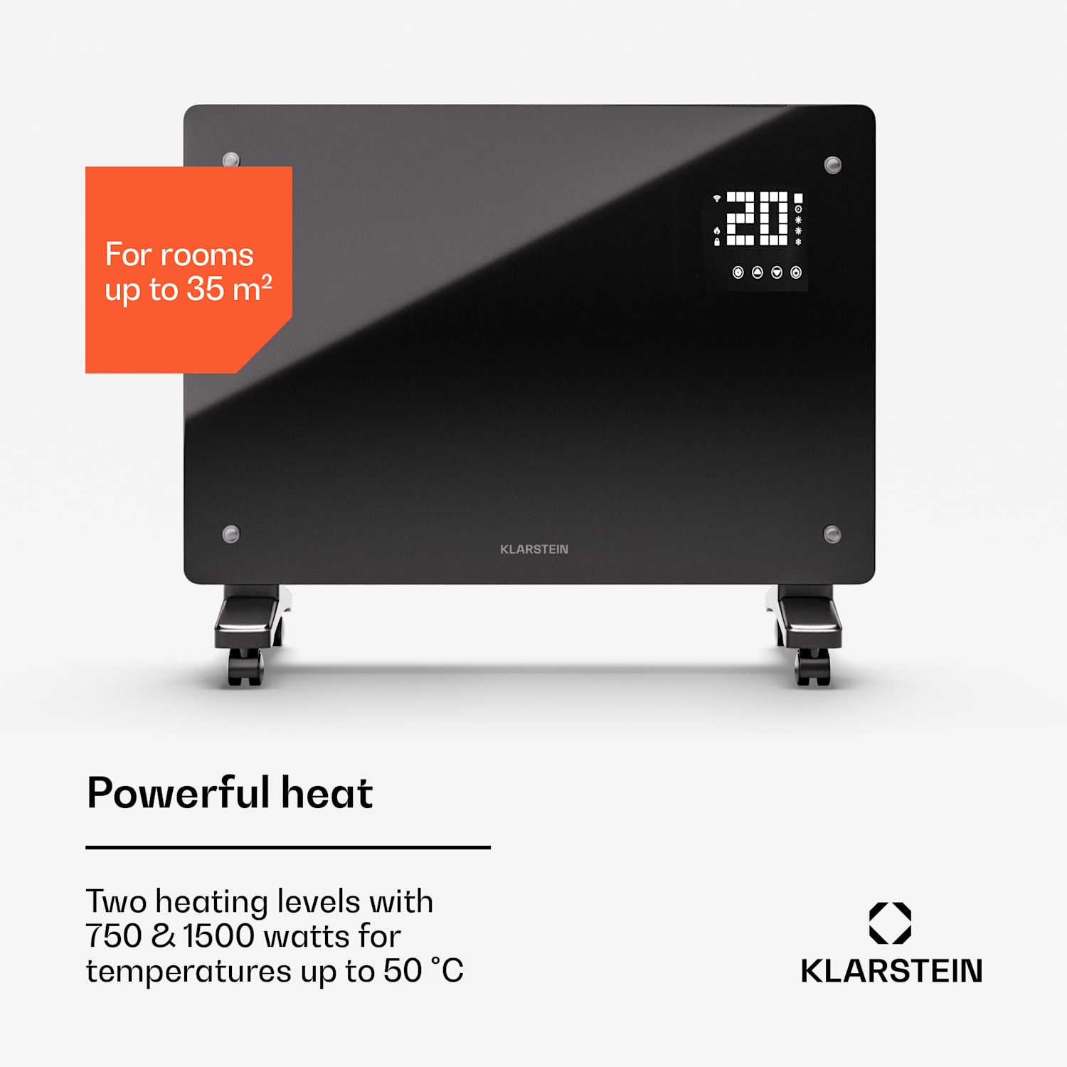 Bornholm Smart 1500 convectieverwarming 1500W wifi led IP24 1500 W | Ja | Zwart