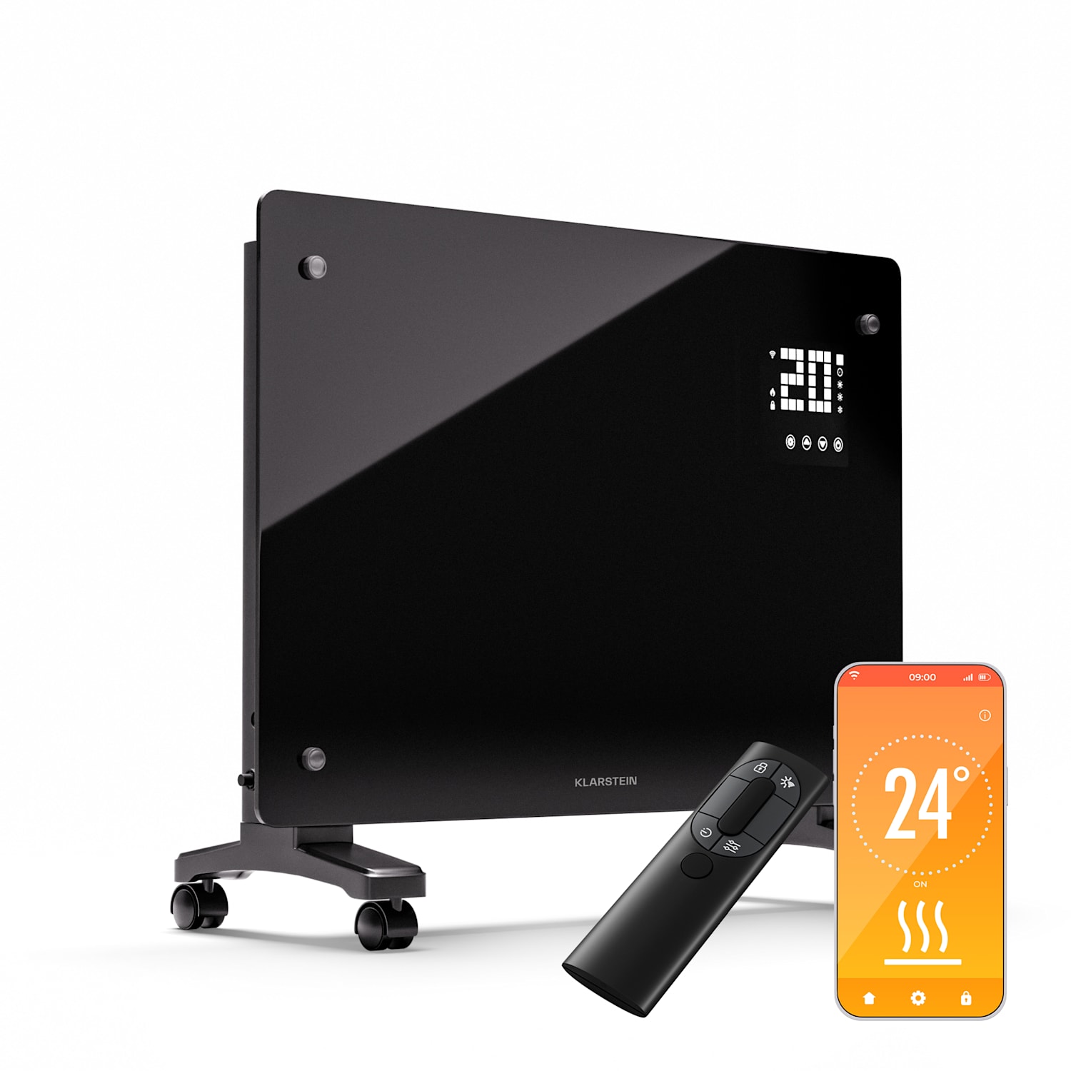 Bornholm Smart 1500, konvekcijski grelnik, 1500 W, WiFi, LED, IP24 1500 W | Da | Črna