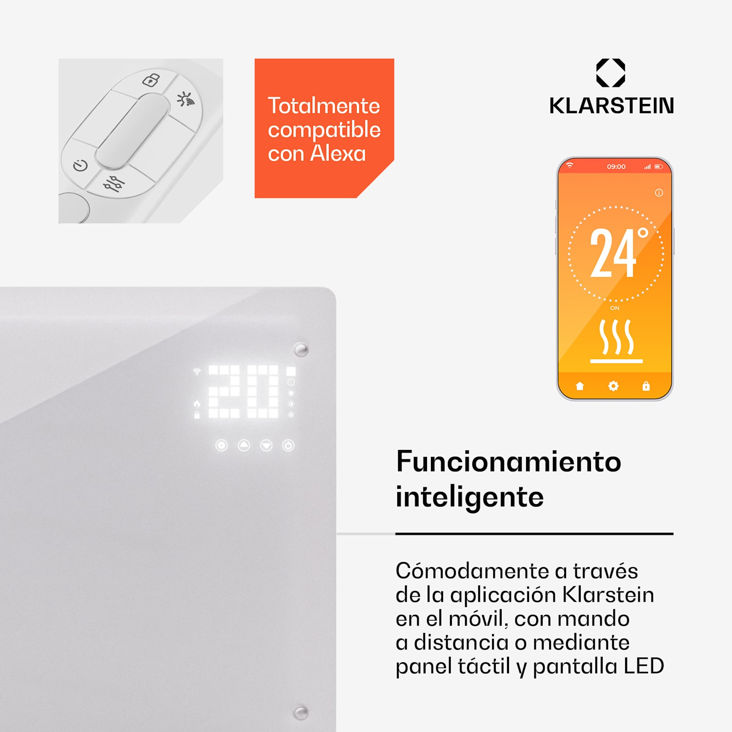 Calentador de convección Bornholm Smart 2500 ocn 2500W WiFi LED IP24 