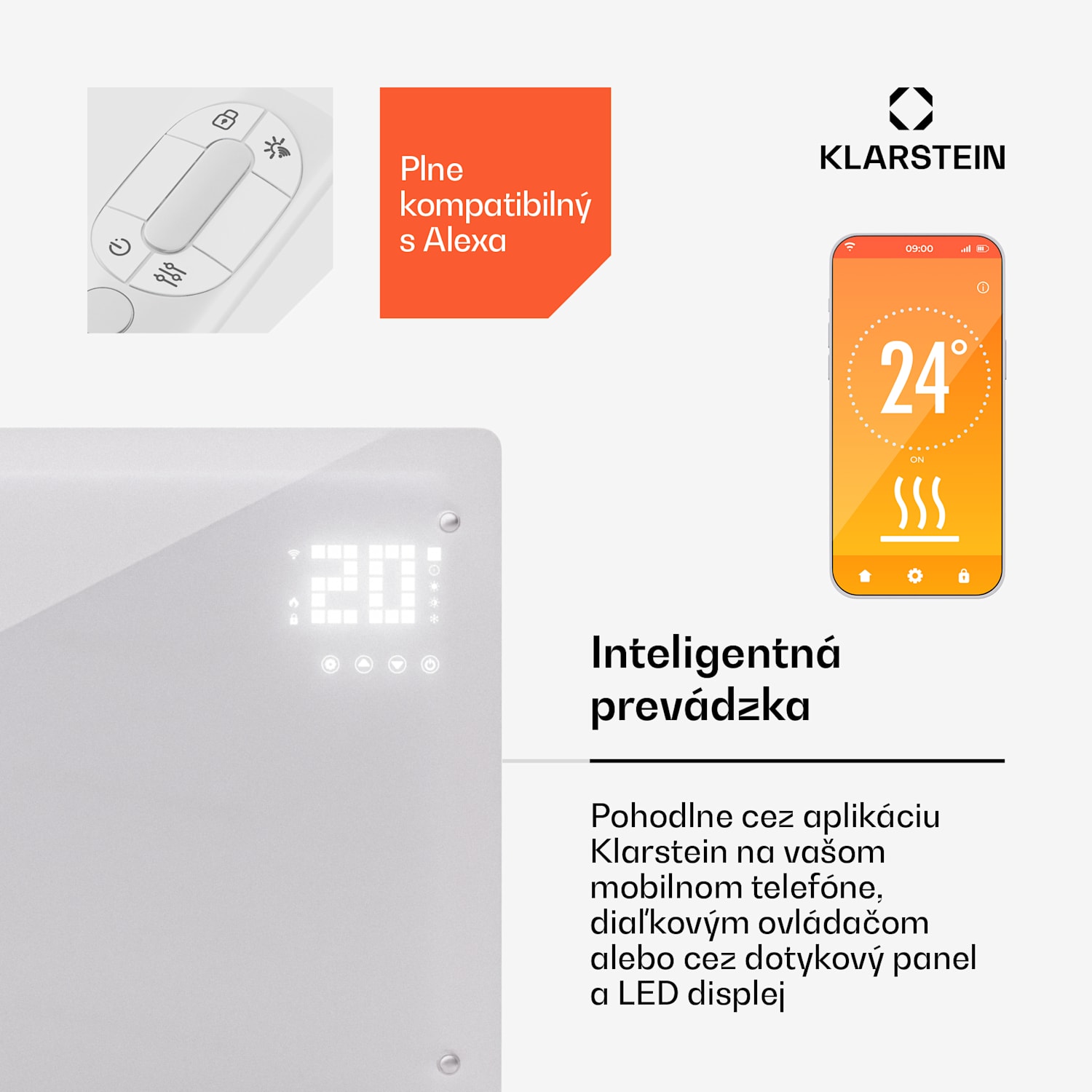 Bornholm Smart 2500, konvektor, 2500W, WiFi, LED, IP24 2500 W | Áno | Biela