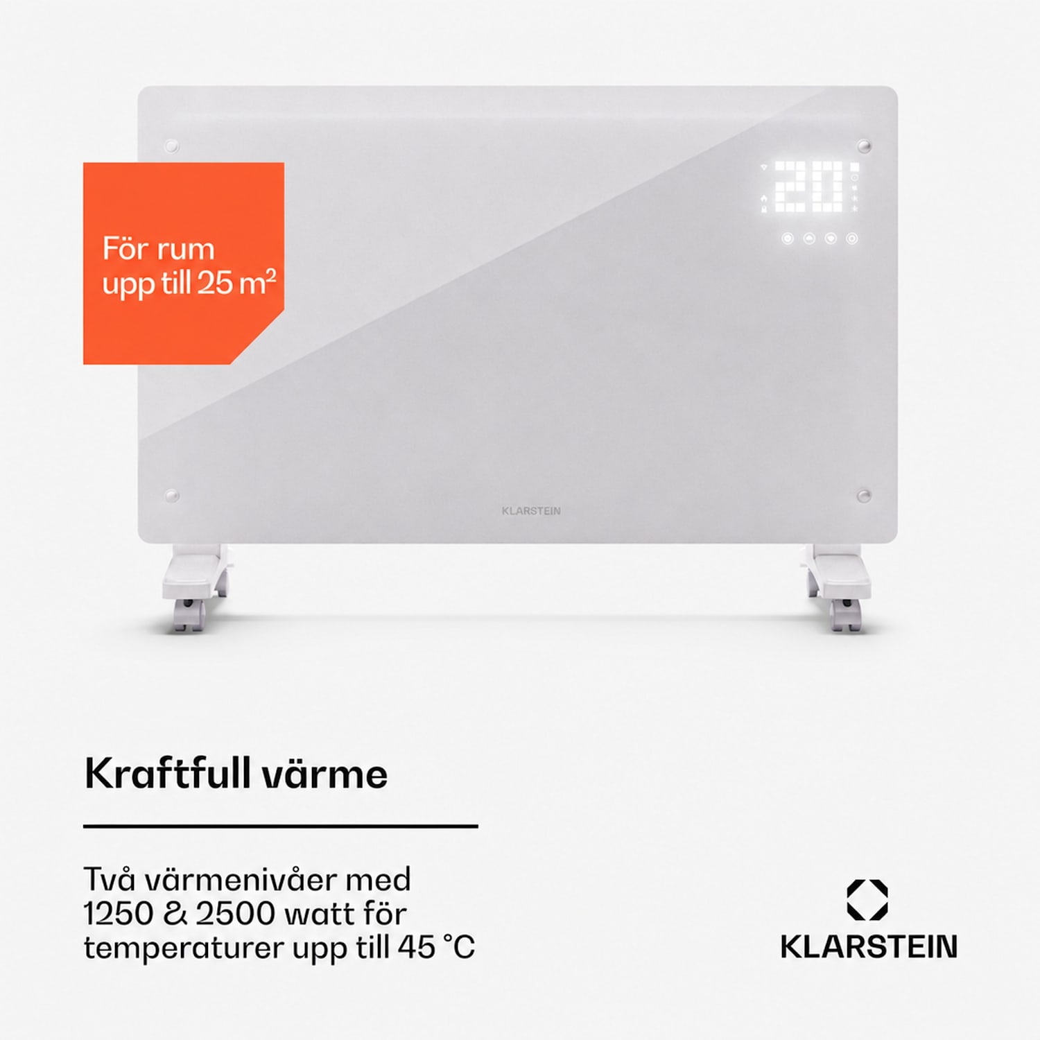 Bornholm Smart 2500 värmeelement 2500 W wifi LED IP24 2500 W | Ja | Vit