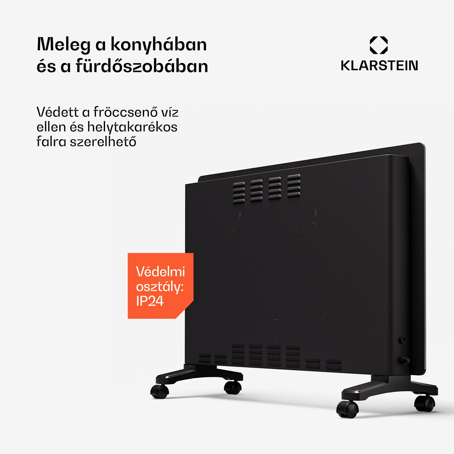 Bornholm Smart 2500, konvektor, 2500 W, WiFi, LED, IP24 2500 W | Igen | Fekete
